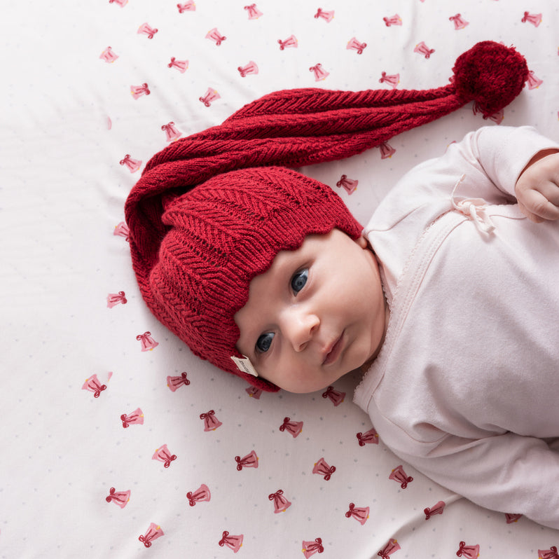 Boys & Girls Red Knitted Christmas Hat