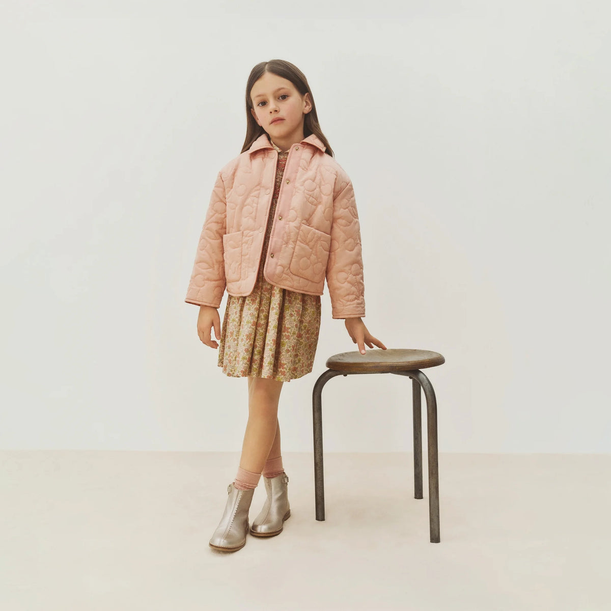Girls Pink Reversible Padded Jacket