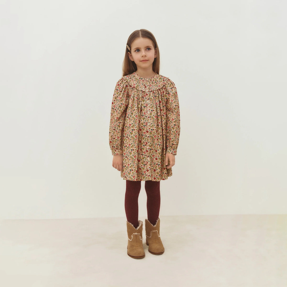 Girls Pink Floral Cotton Dress