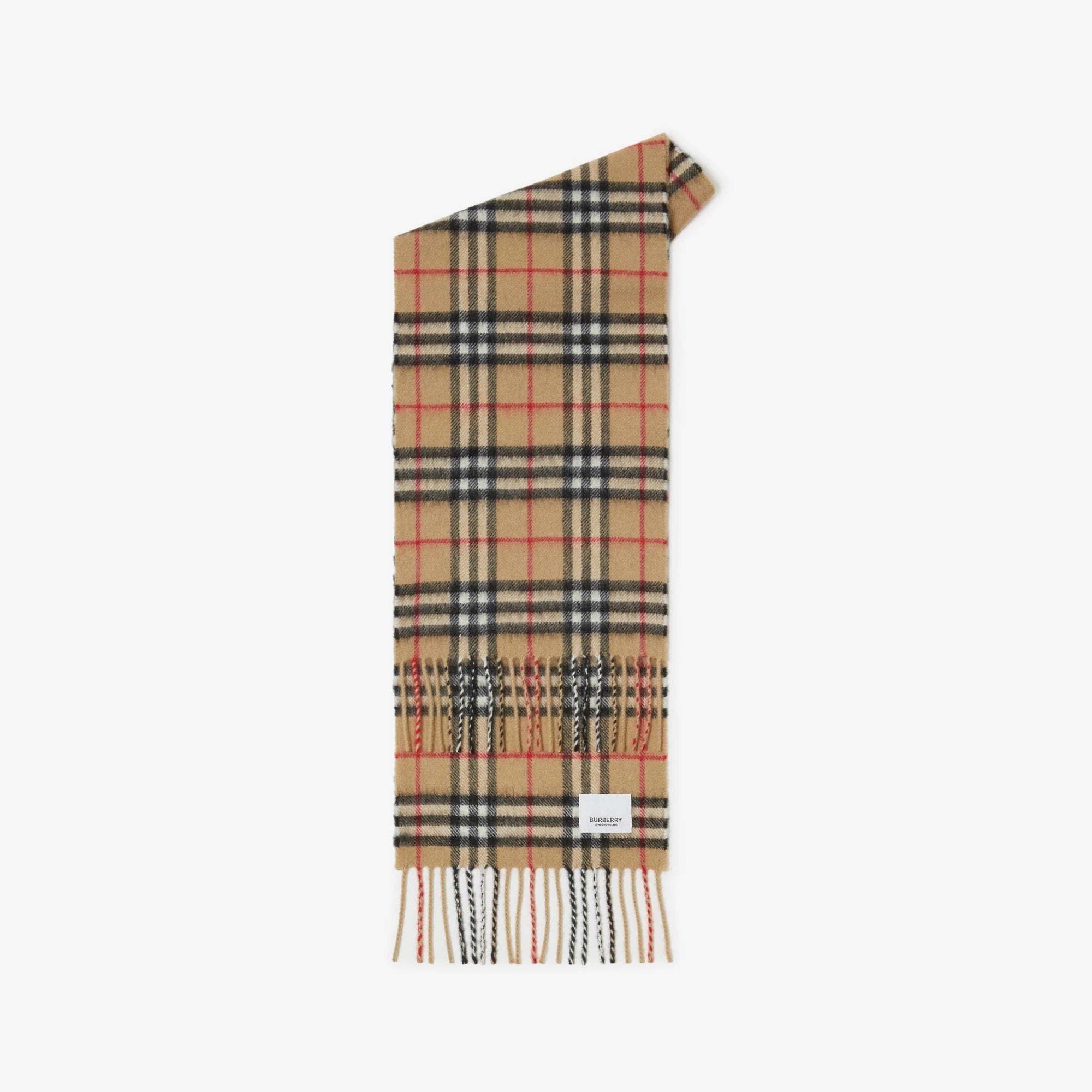 Boys & Girls Beige Check Cashmere Scarf