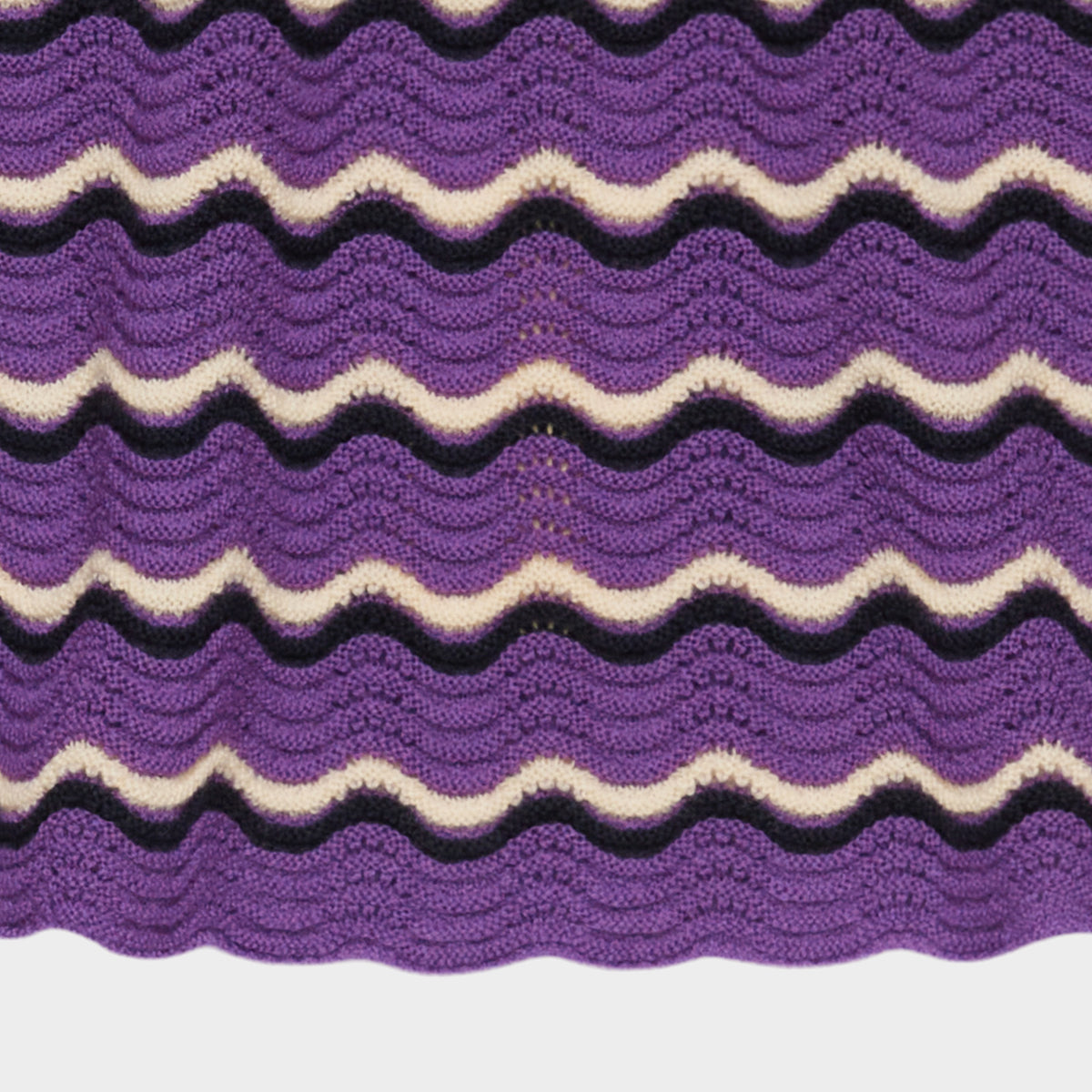 Girls Purple Wave Pointelle Wool Skirt