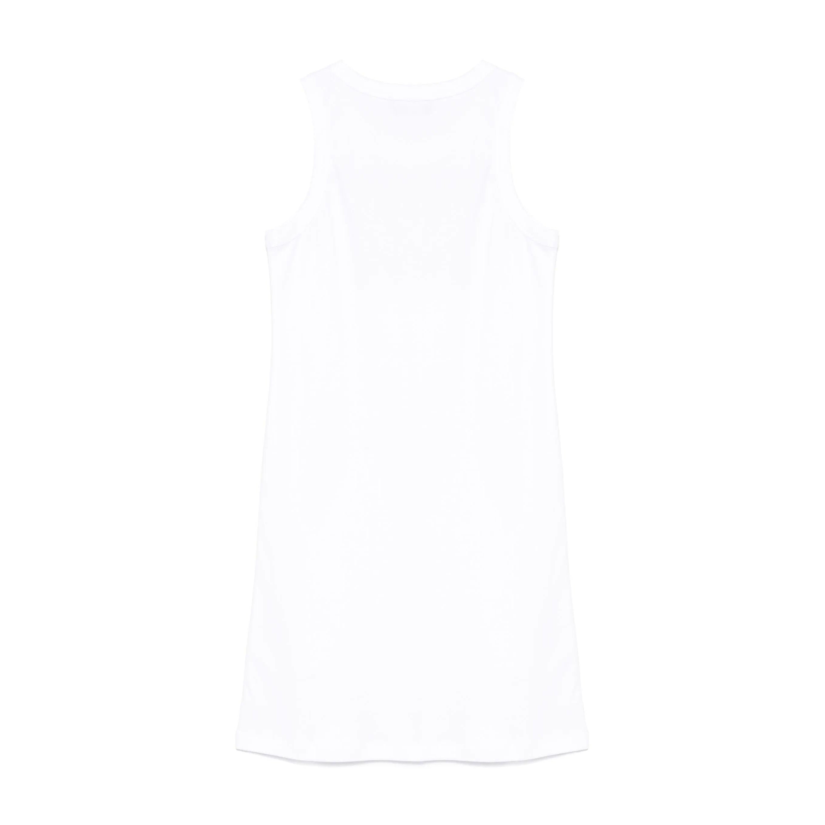 Girls White Logo Cotton Dress