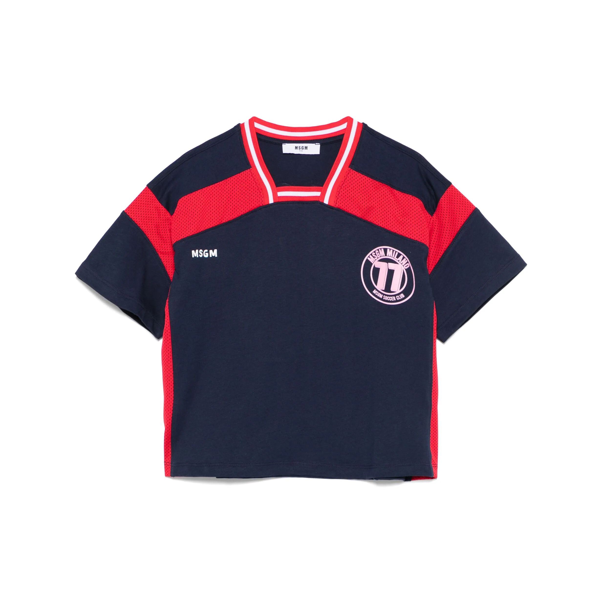 Girls Navy Cotton Jersey T-Shirt