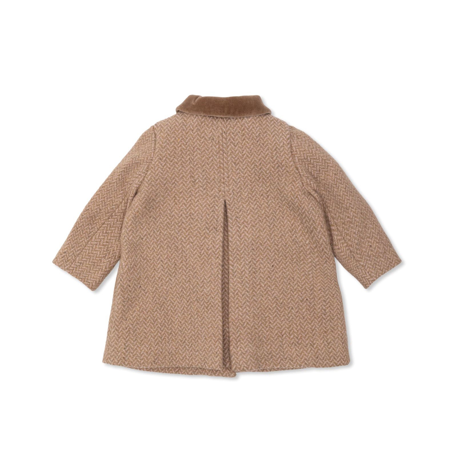 Baby Girls Beige Pink Wool Coat