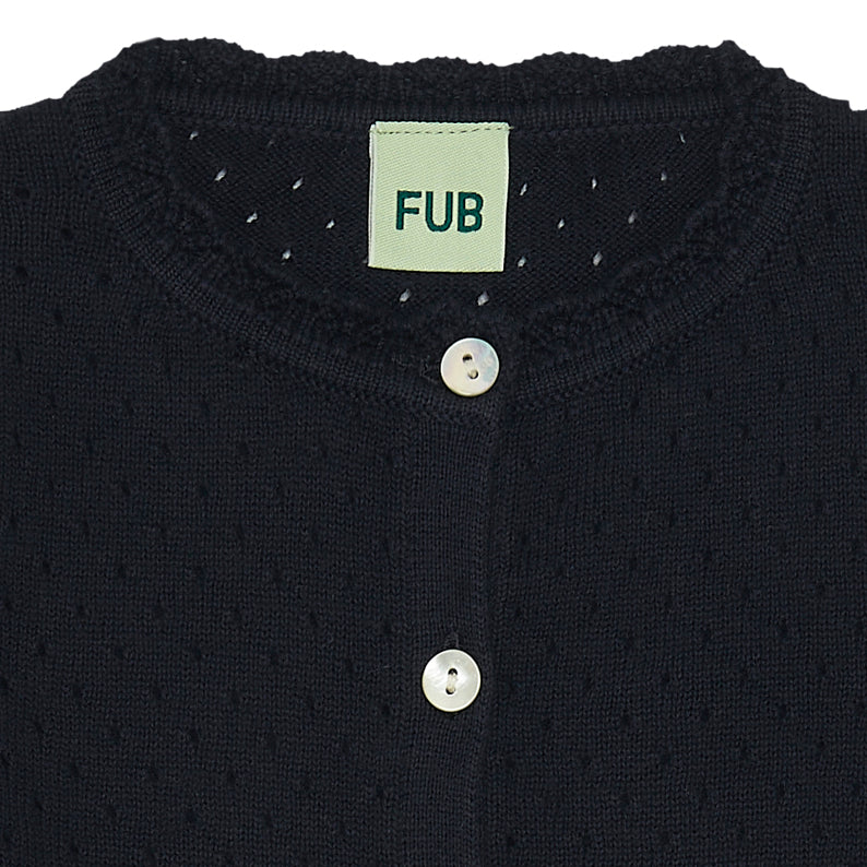 Girls Dark Blue Cotton Cardigan