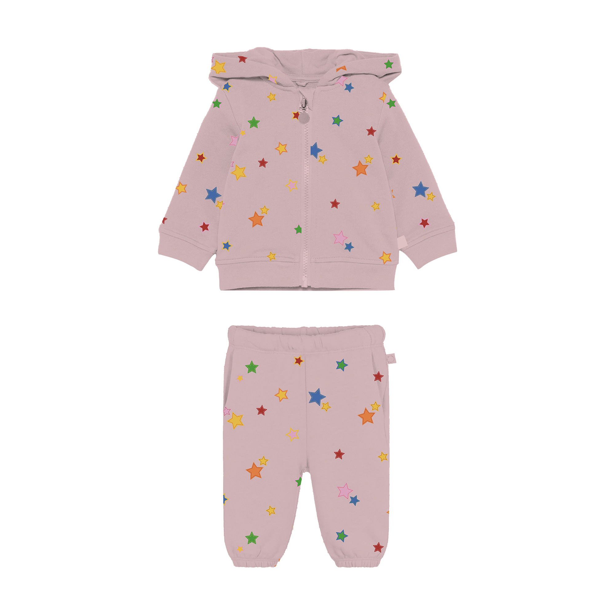 Baby Girls Pink Star Printed Cotton Set