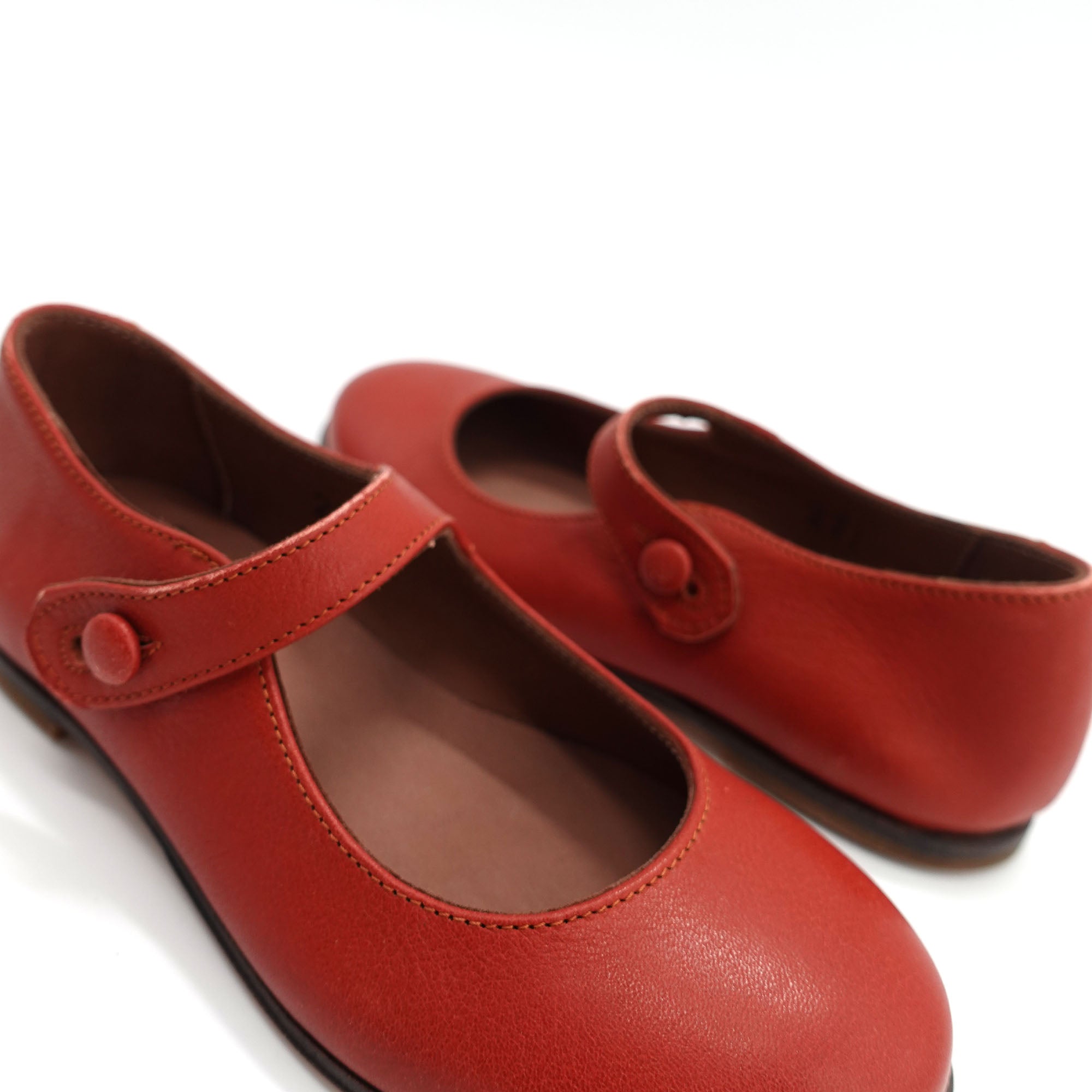 Girls Red Leather Shoes