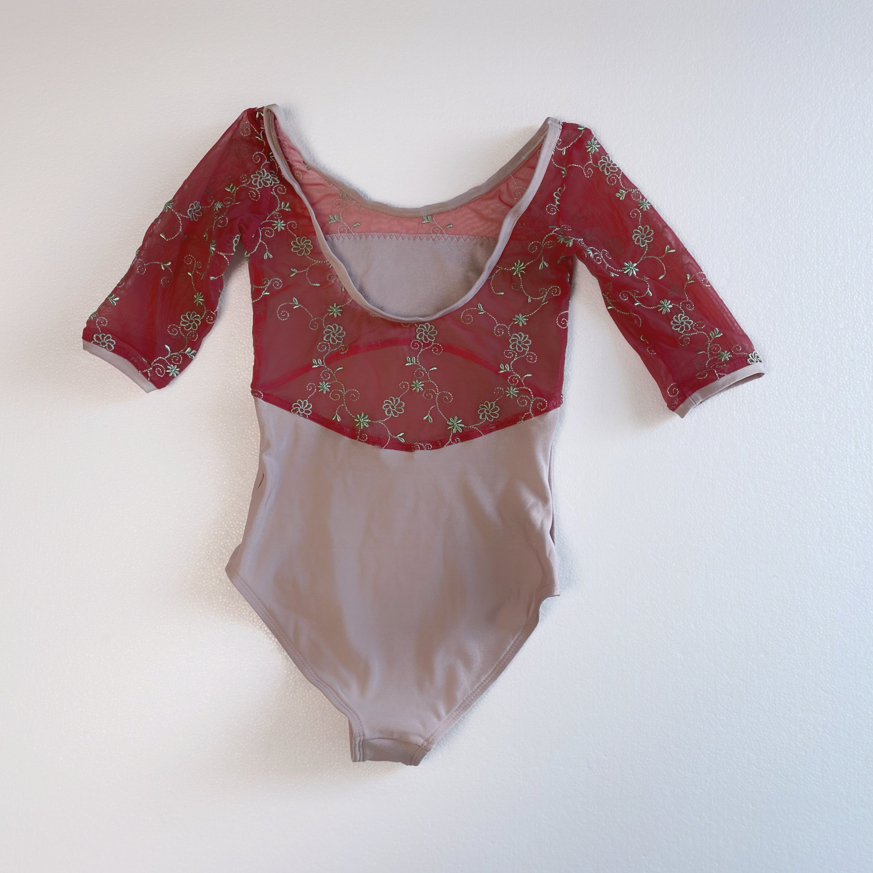Girls Bright Pink Embroidered Ballet Onesies