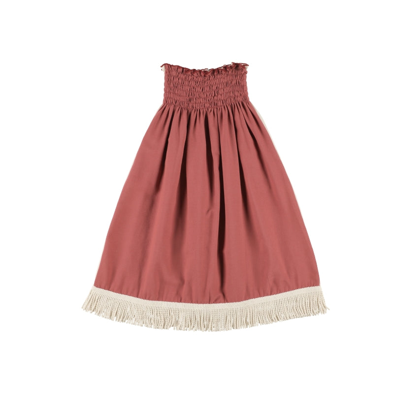 Girls White Stripes Cotton Skirt