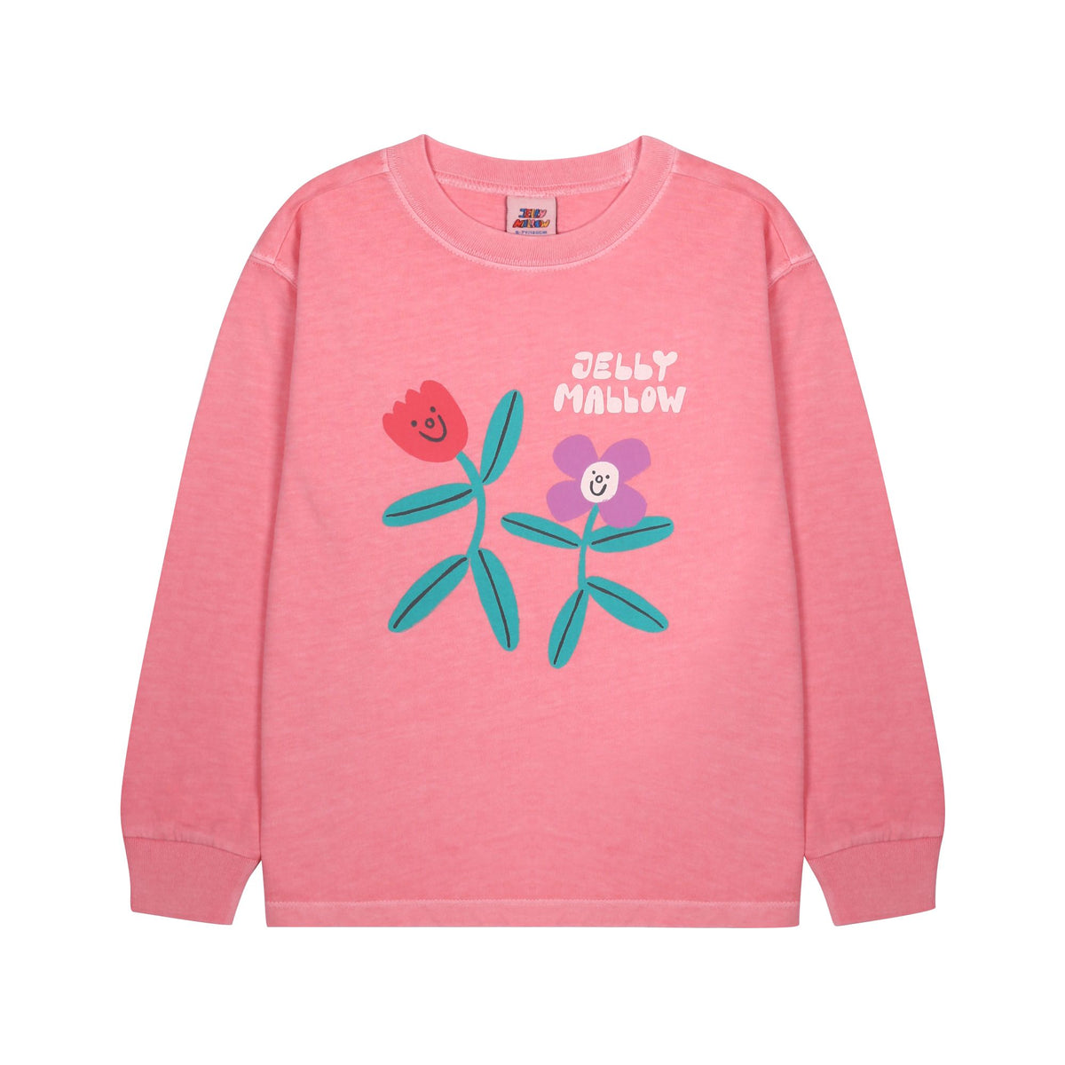 Boys & Girls Pink Printed Cotton Long Sleeves T-Shirt
