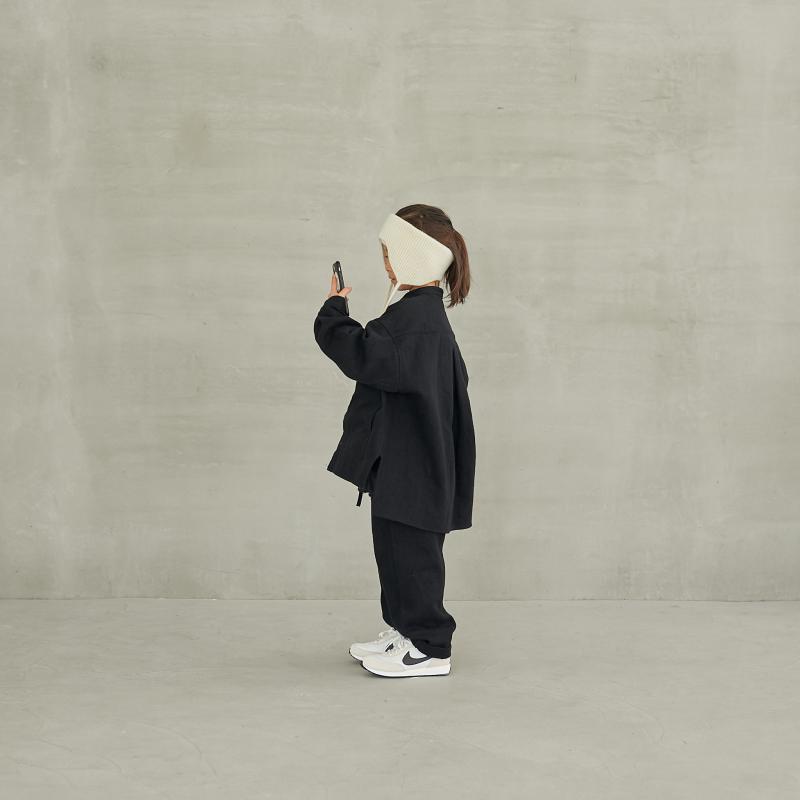 Boys & Girls Black Cotton Shirt