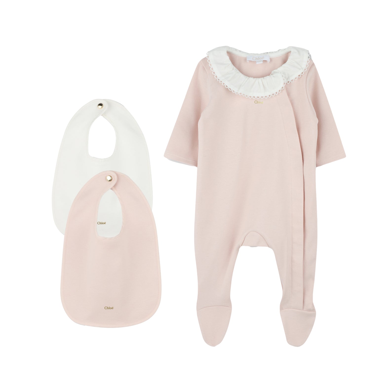 Baby Girls Pink Cotton Babysuit Gift Set(3 Pack)