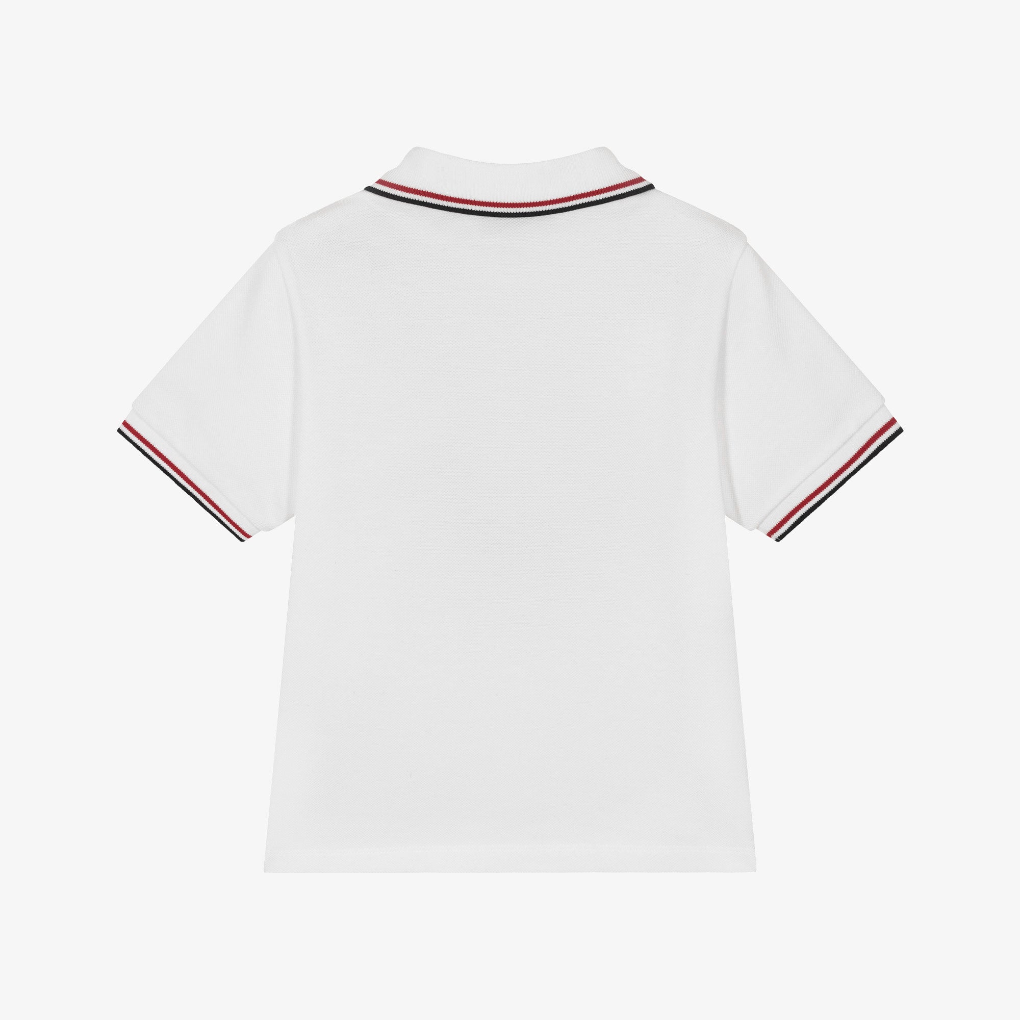 Boys White Cotton Polo Shirt