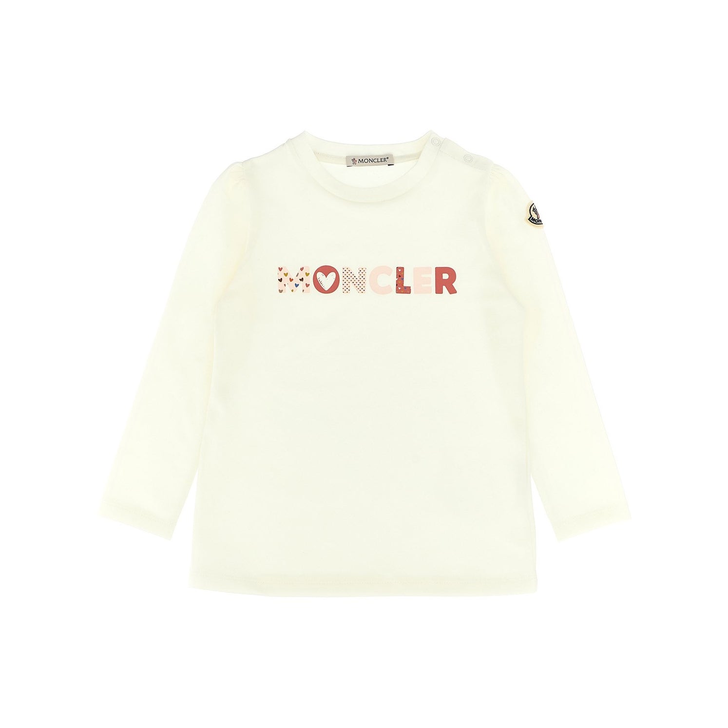 Baby Girls White Printed Logo Cotton T-Shirt