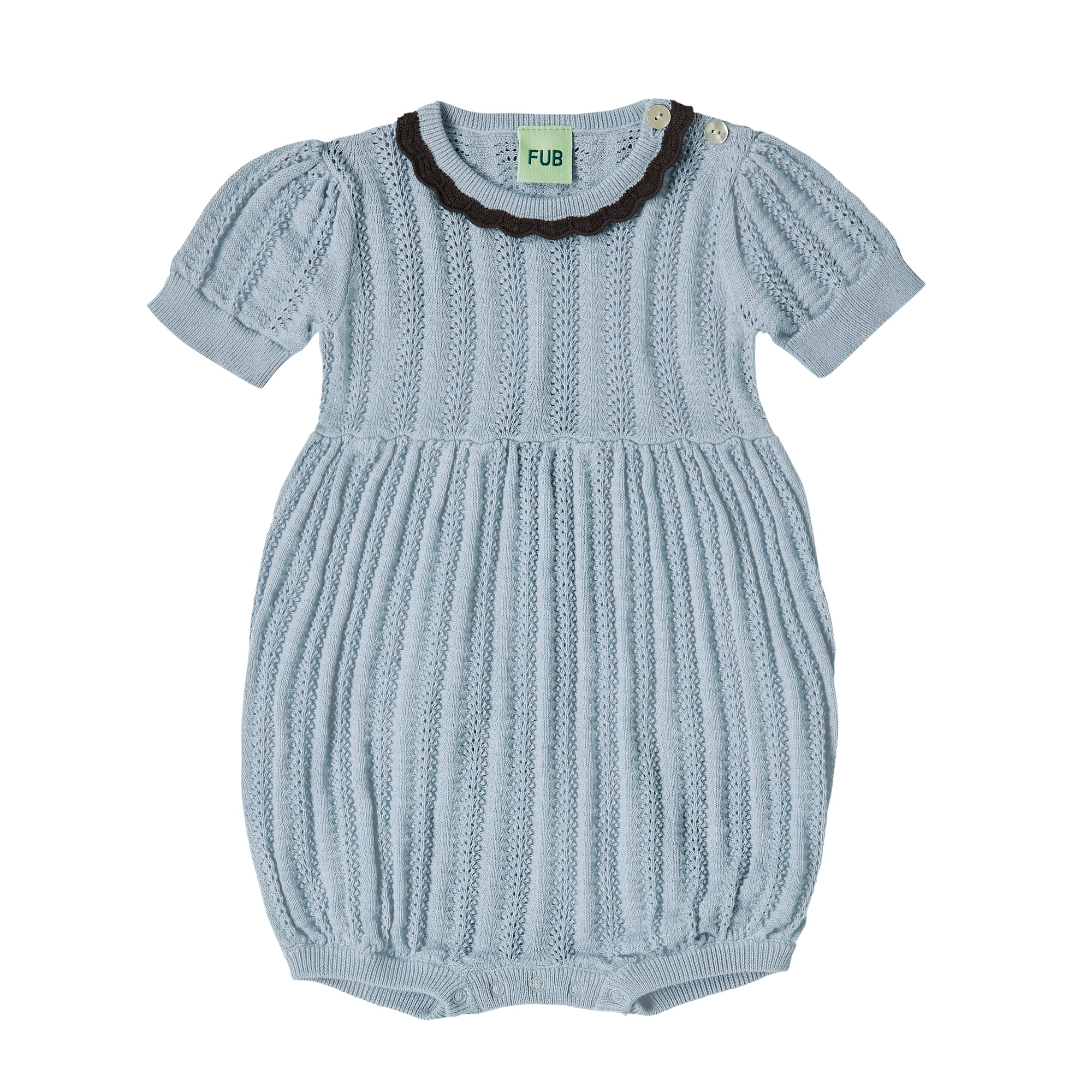 Baby Girls Blue Cotton Babysuit