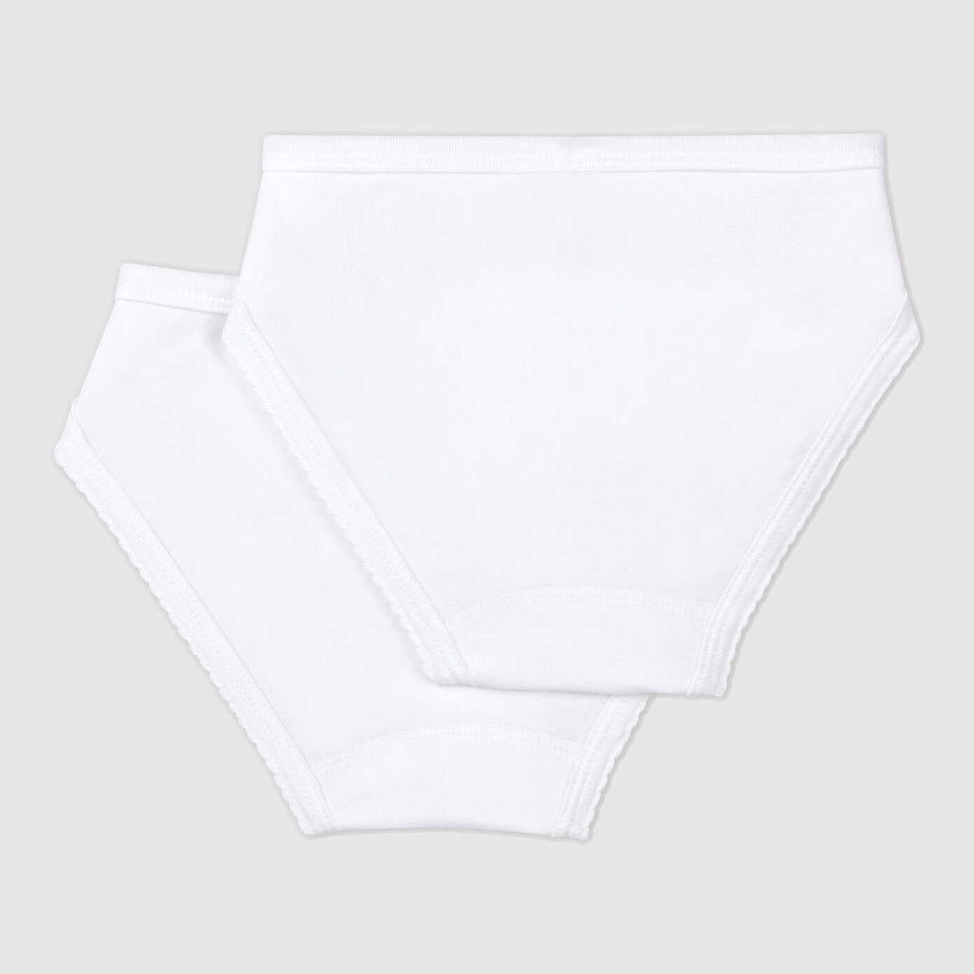 Girls White Cotton Underwear Set(2 Pack)