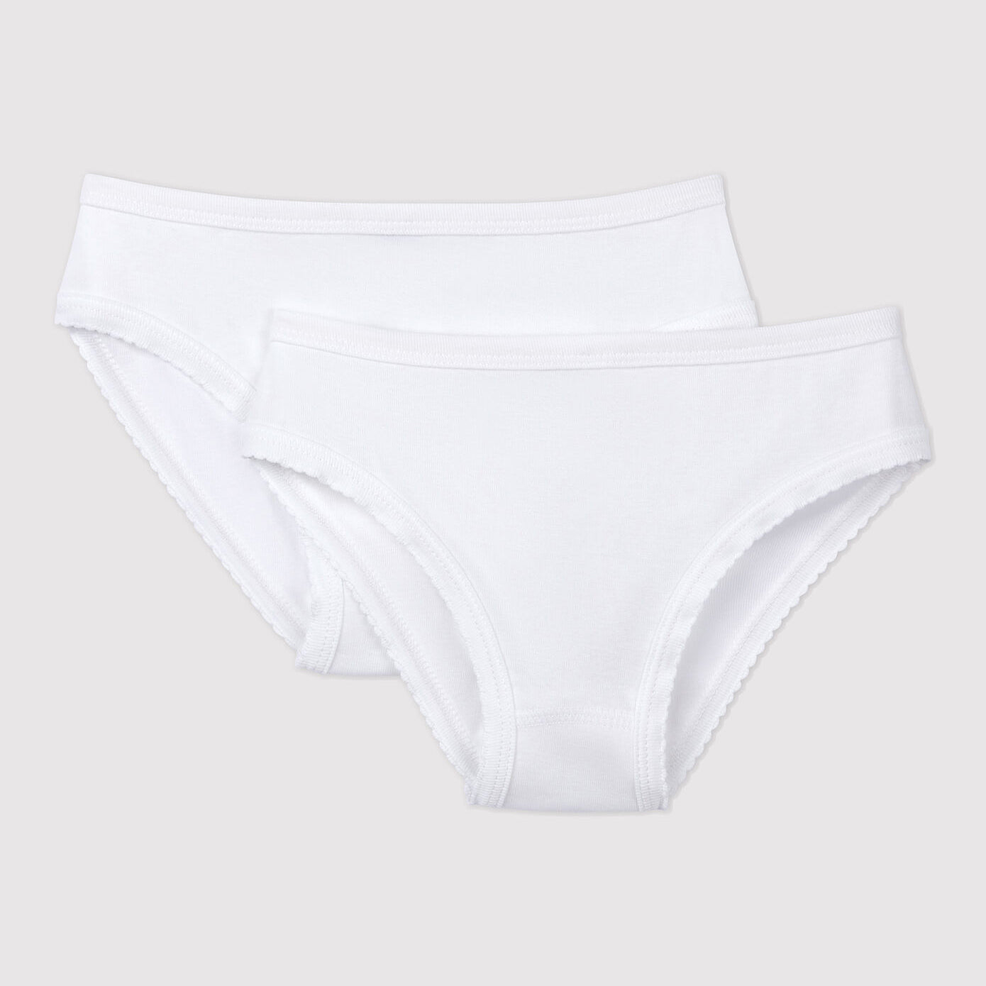 Girls White Cotton Underwear Set(2 Pack)