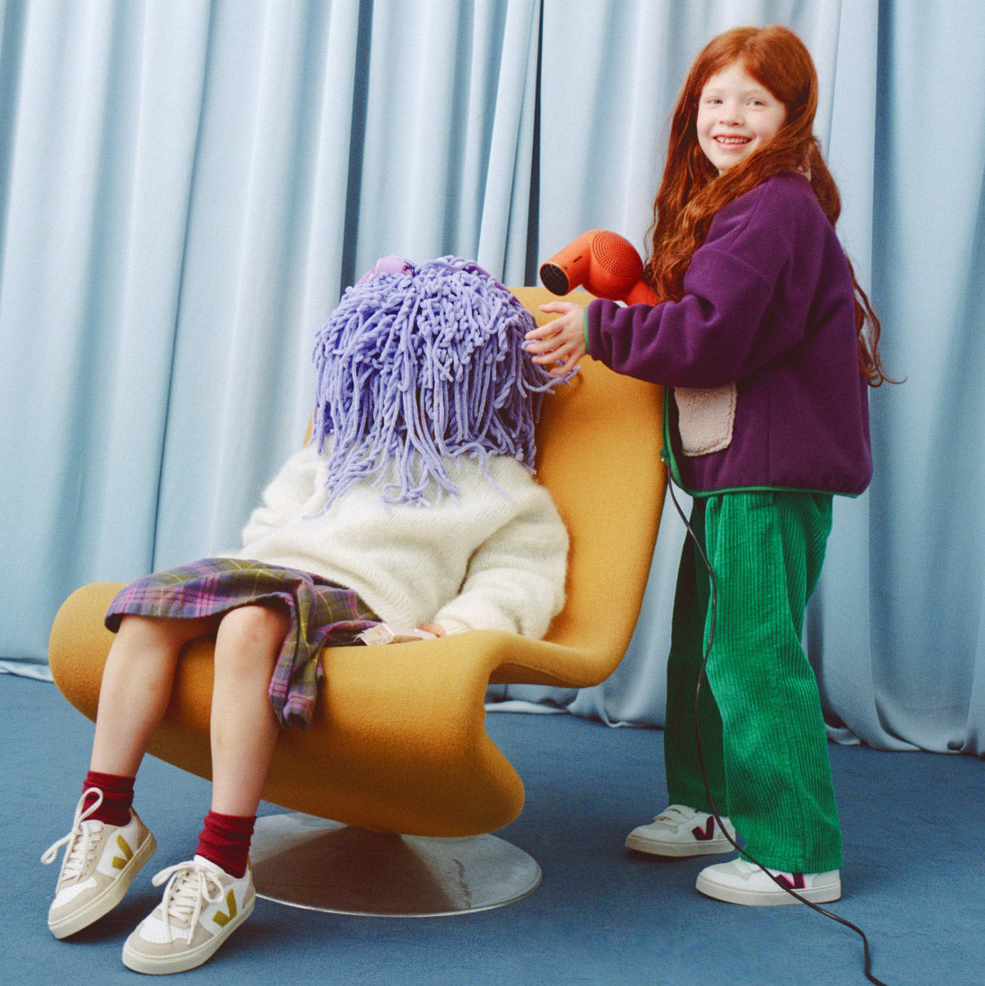 Boys & Girls White "V-10" Shoes