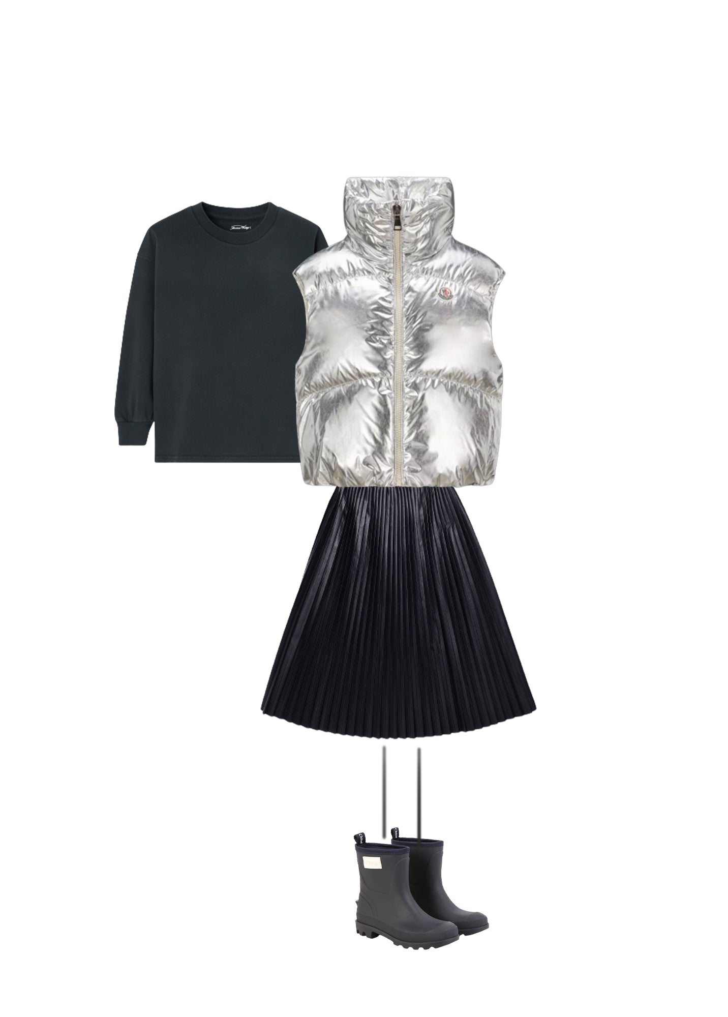 Girls Black Pleated Skirt