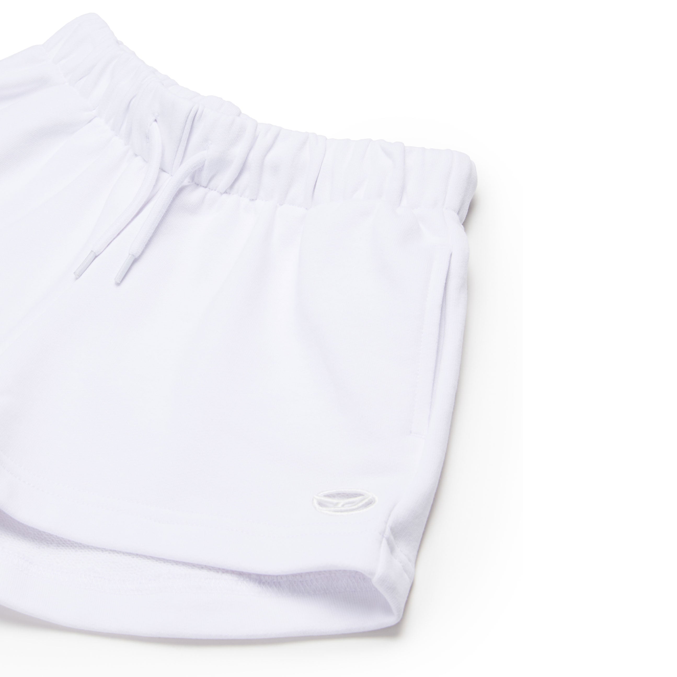 Girls White Cotton Shorts