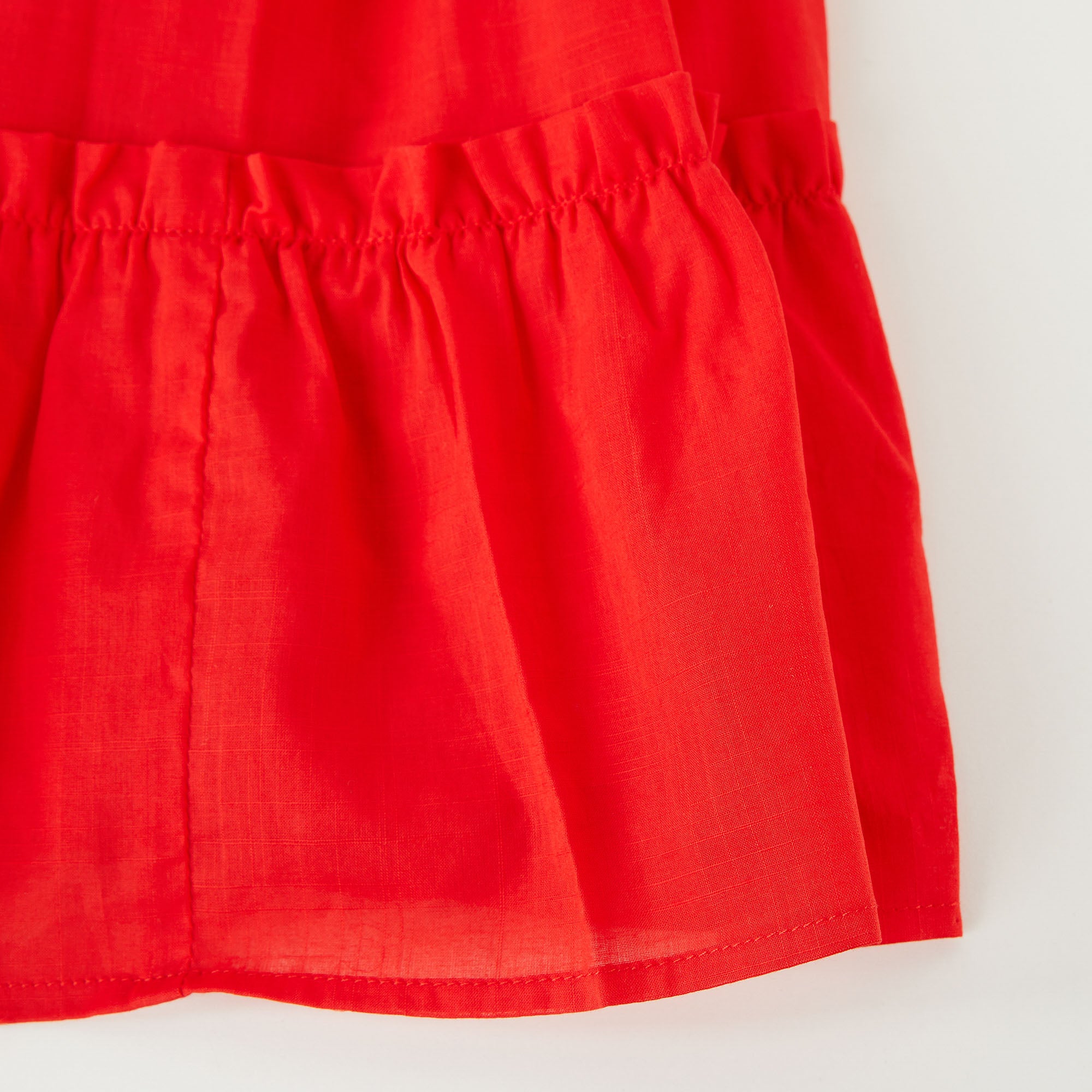 Girls Red Cotton Dress