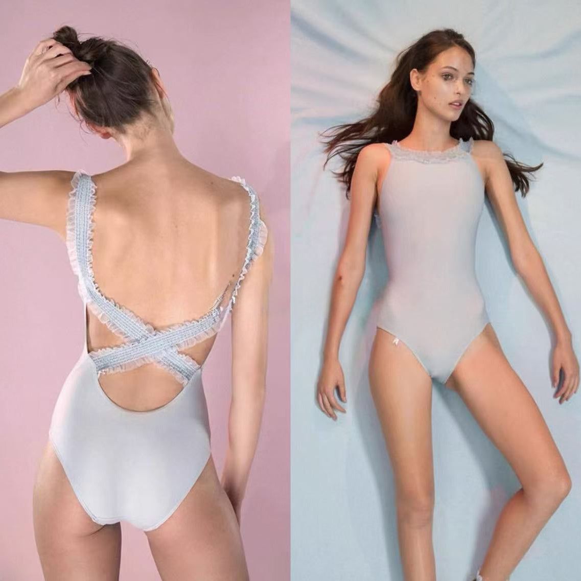 Girls Baby Blue "JUNIOR ELEANOR" Ballet Onesies(J182LE33VL/baby blue)