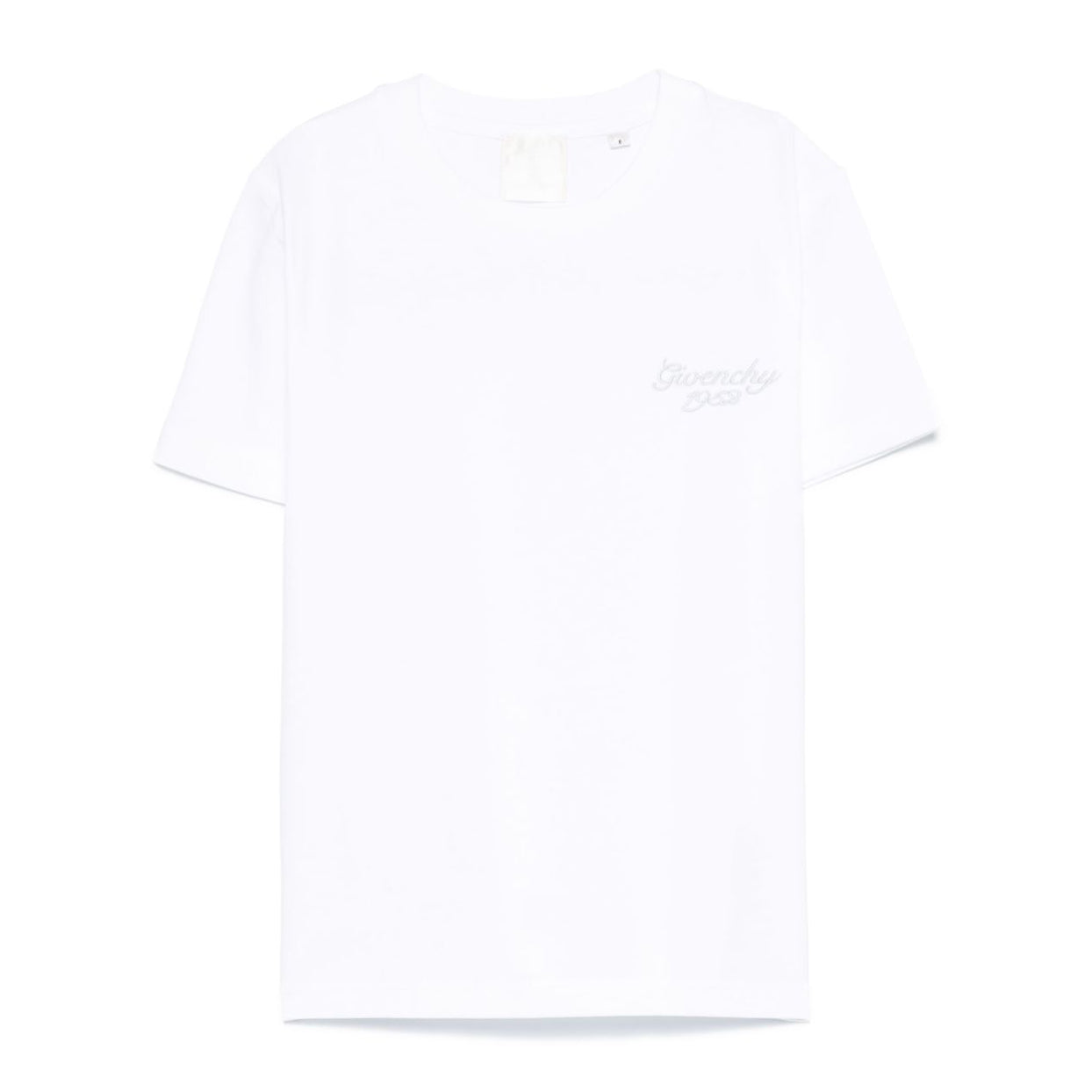 Boys & Girls White Embroidered Logo Cotton T-Shirt