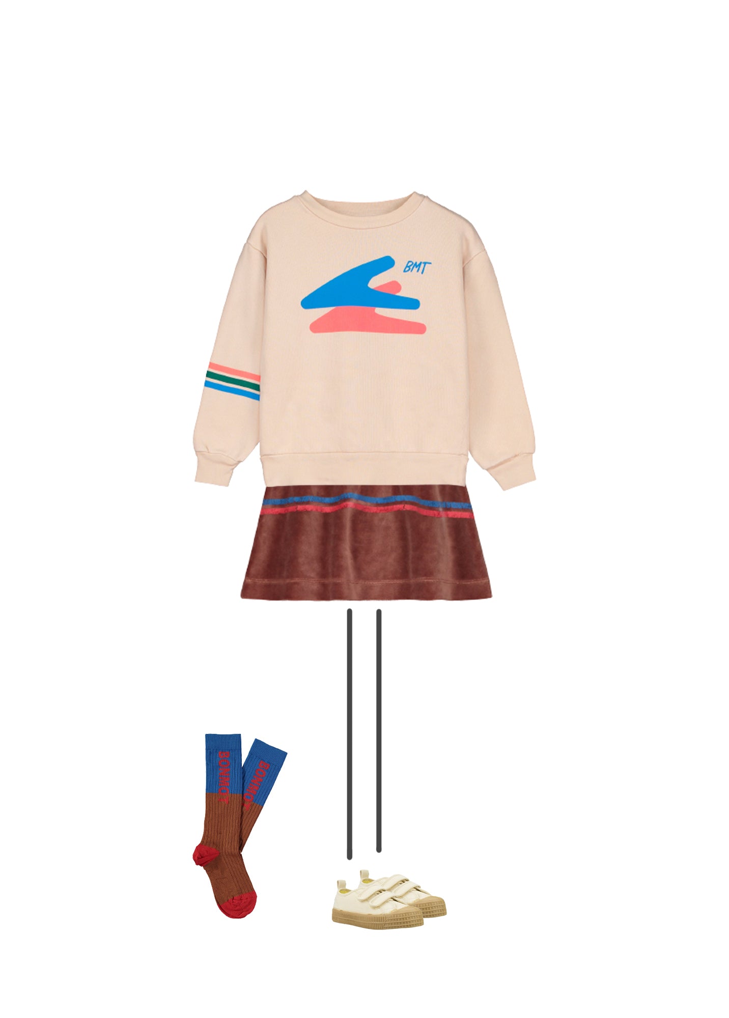 Boys & Girls Brown Logo Cotton Socks
