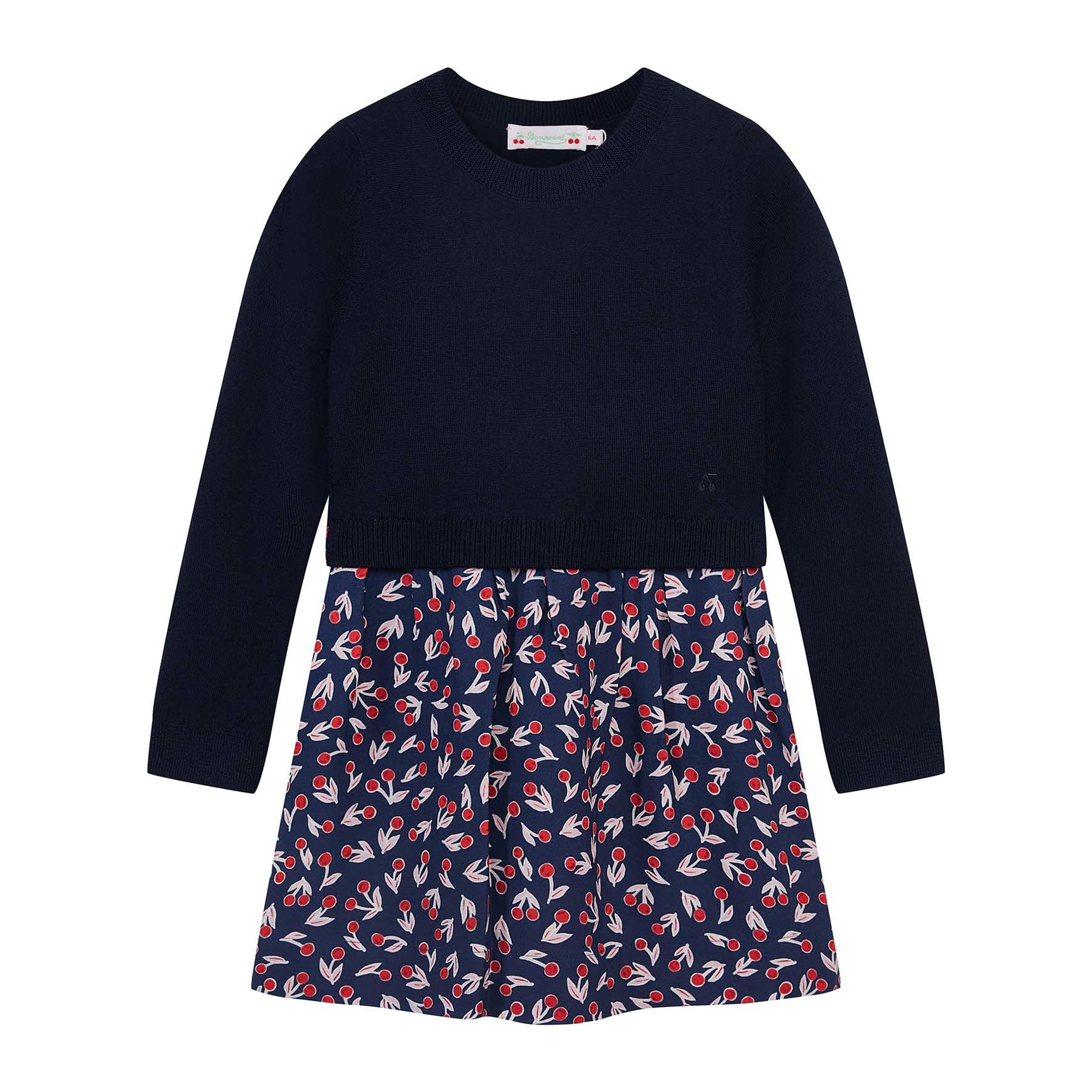 Girls Navy Wool Dress