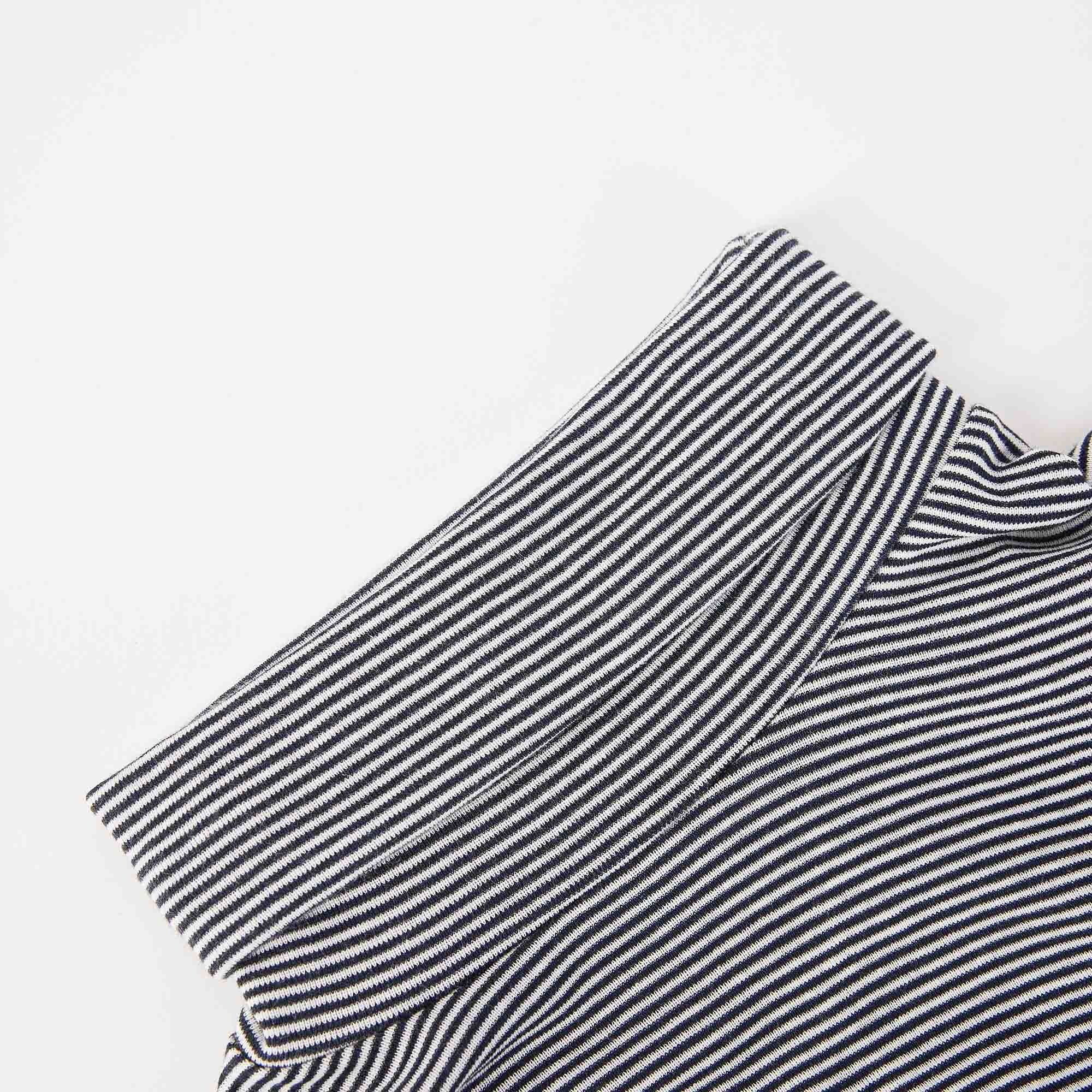 Girls Black Stripes Cotton T-Shirt