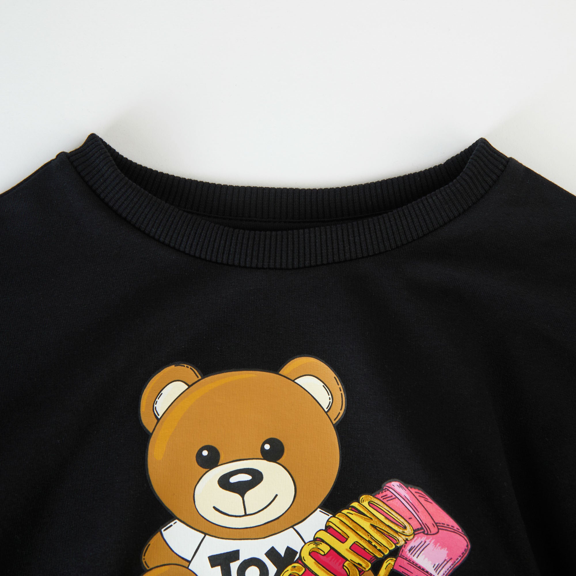 Girls Black Printed Cotton Sweatshirt
