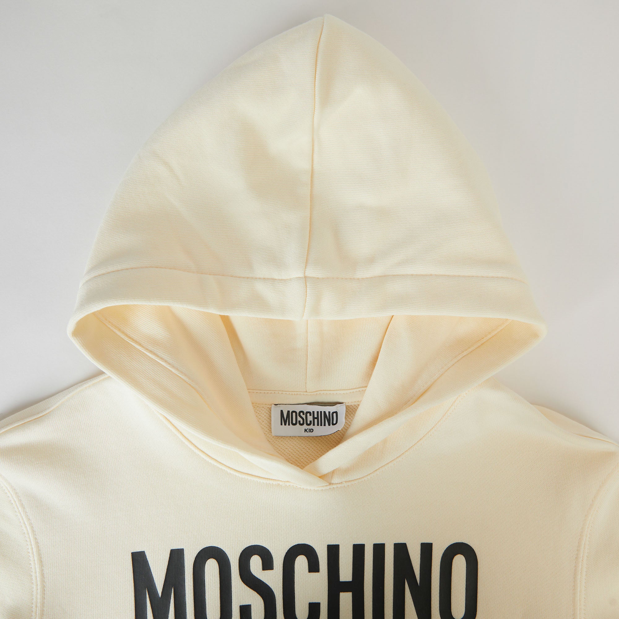 Girls White Logo Cotton Hooded Dress