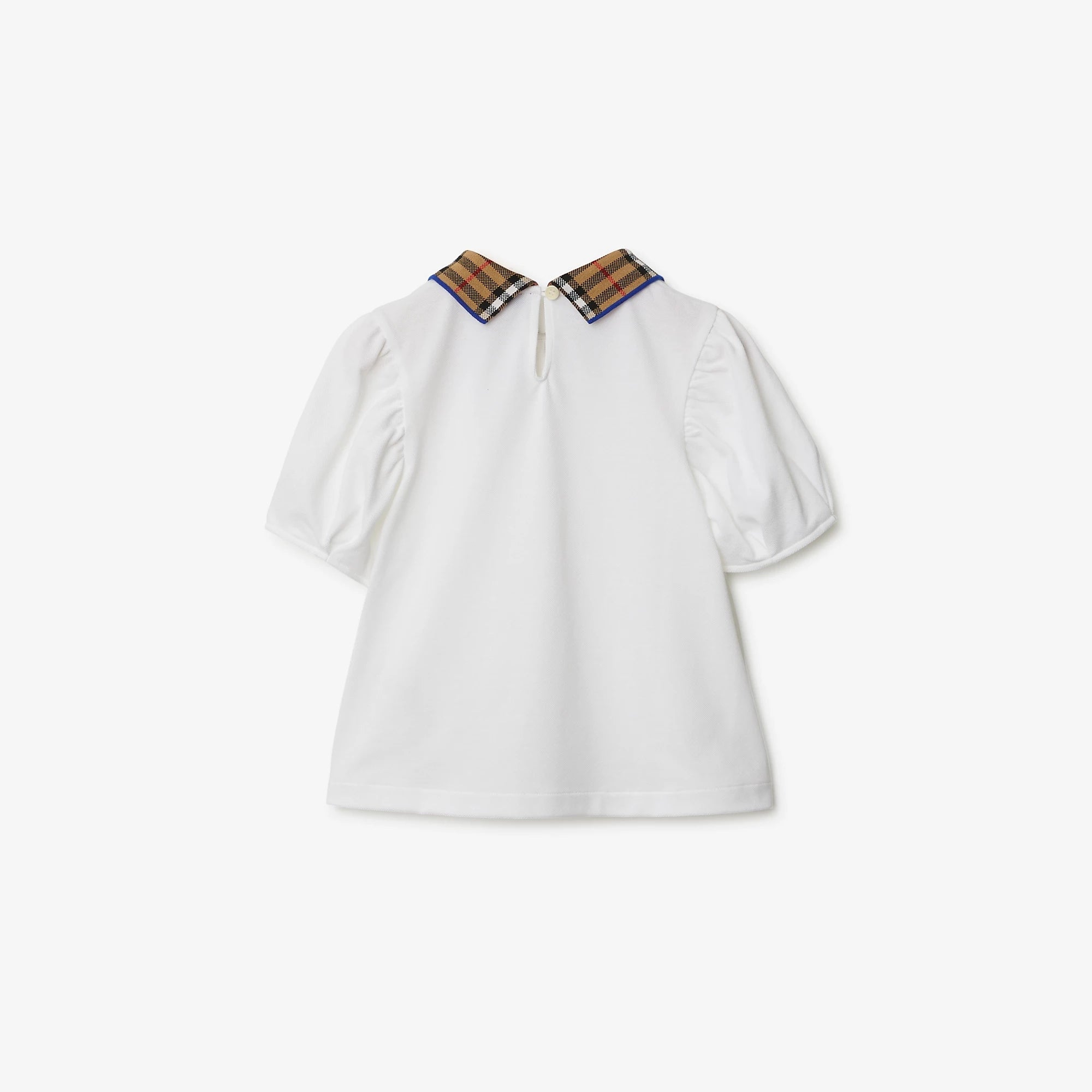 Girls White Cotton Polo Shirt