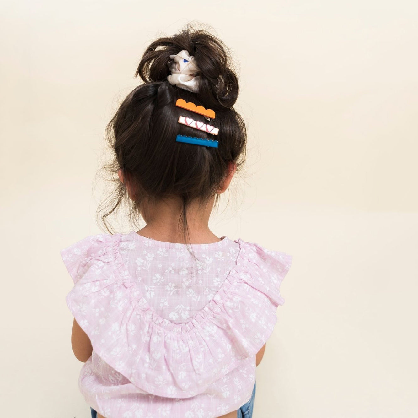 Girls Multicolor Heart Hair Clips(3 Pack)