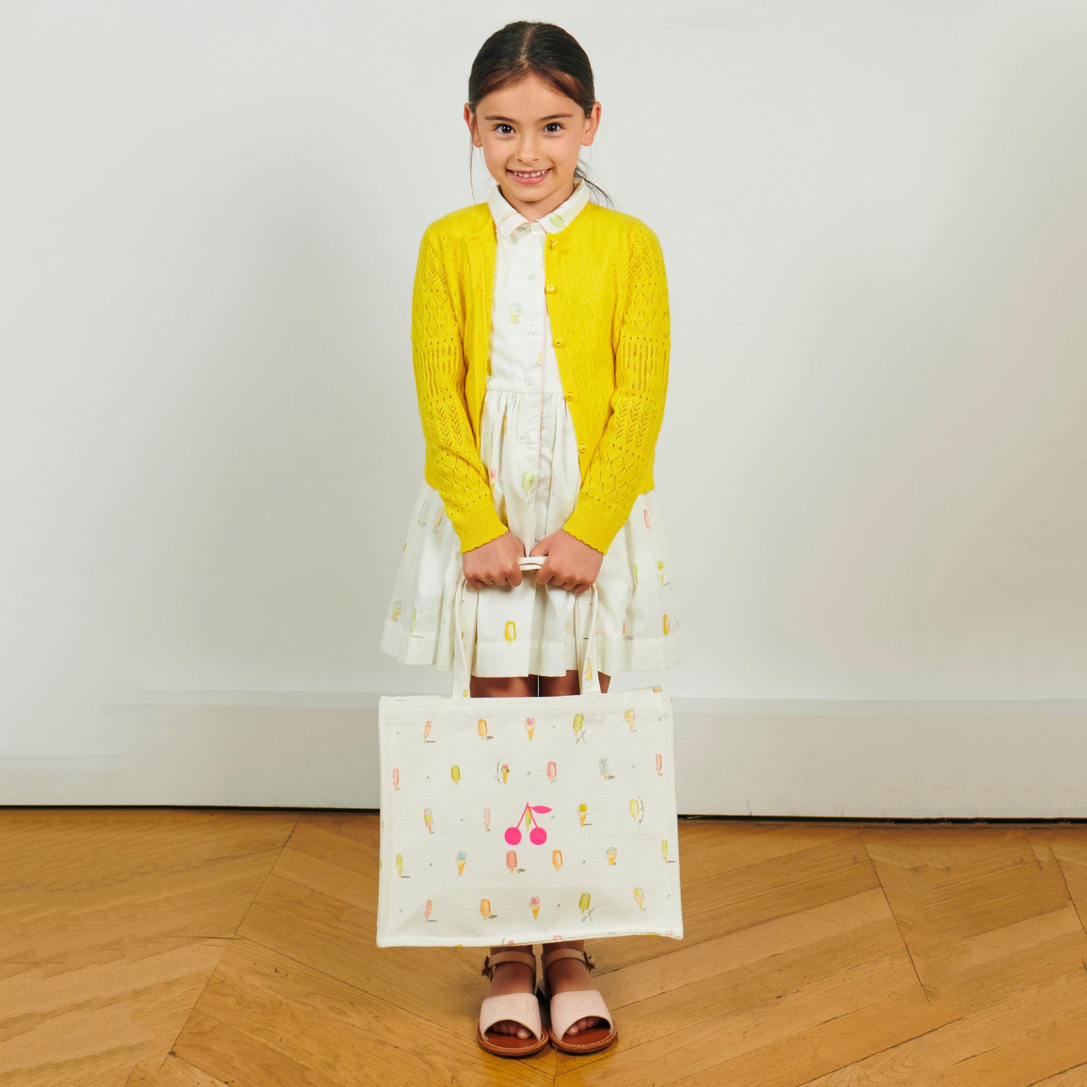 Girls Yellow Cashmere Cardigan