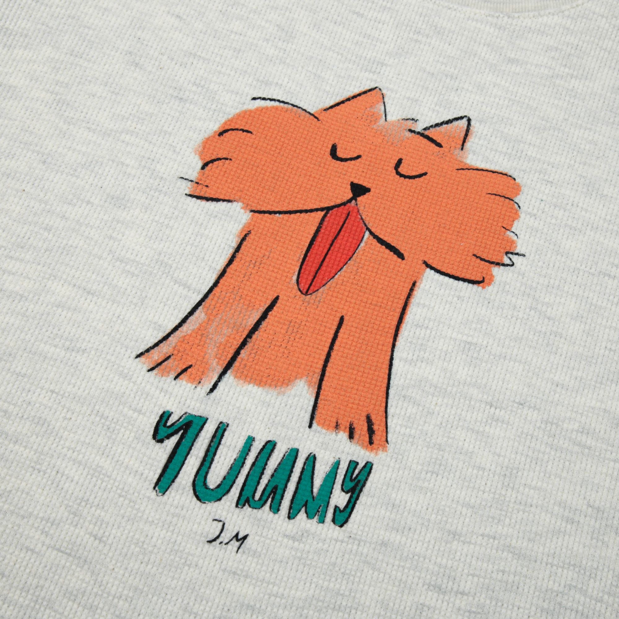 Boys & Girls Oatmeal Printed Cotton T-Shirt