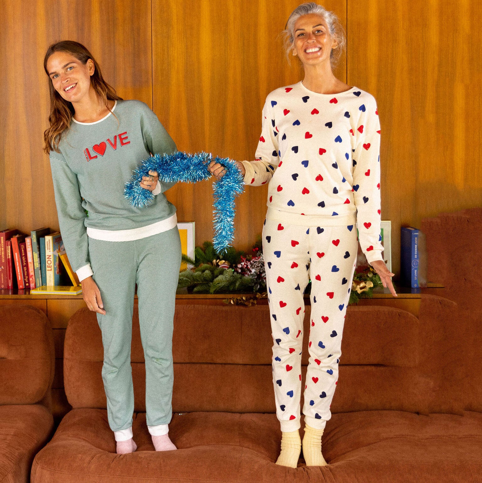 Girls White Heart Cotton Nightwear Set