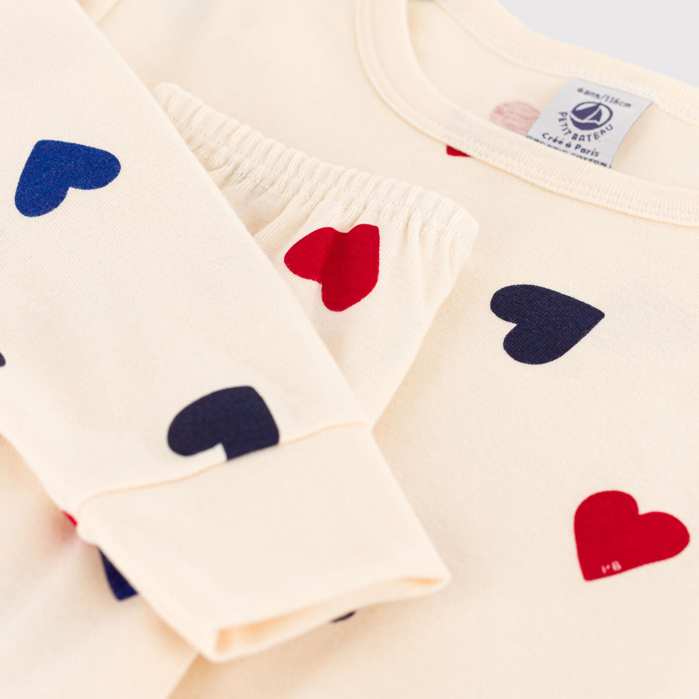 Girls Multicolor Heart Cotton Nightwear Set