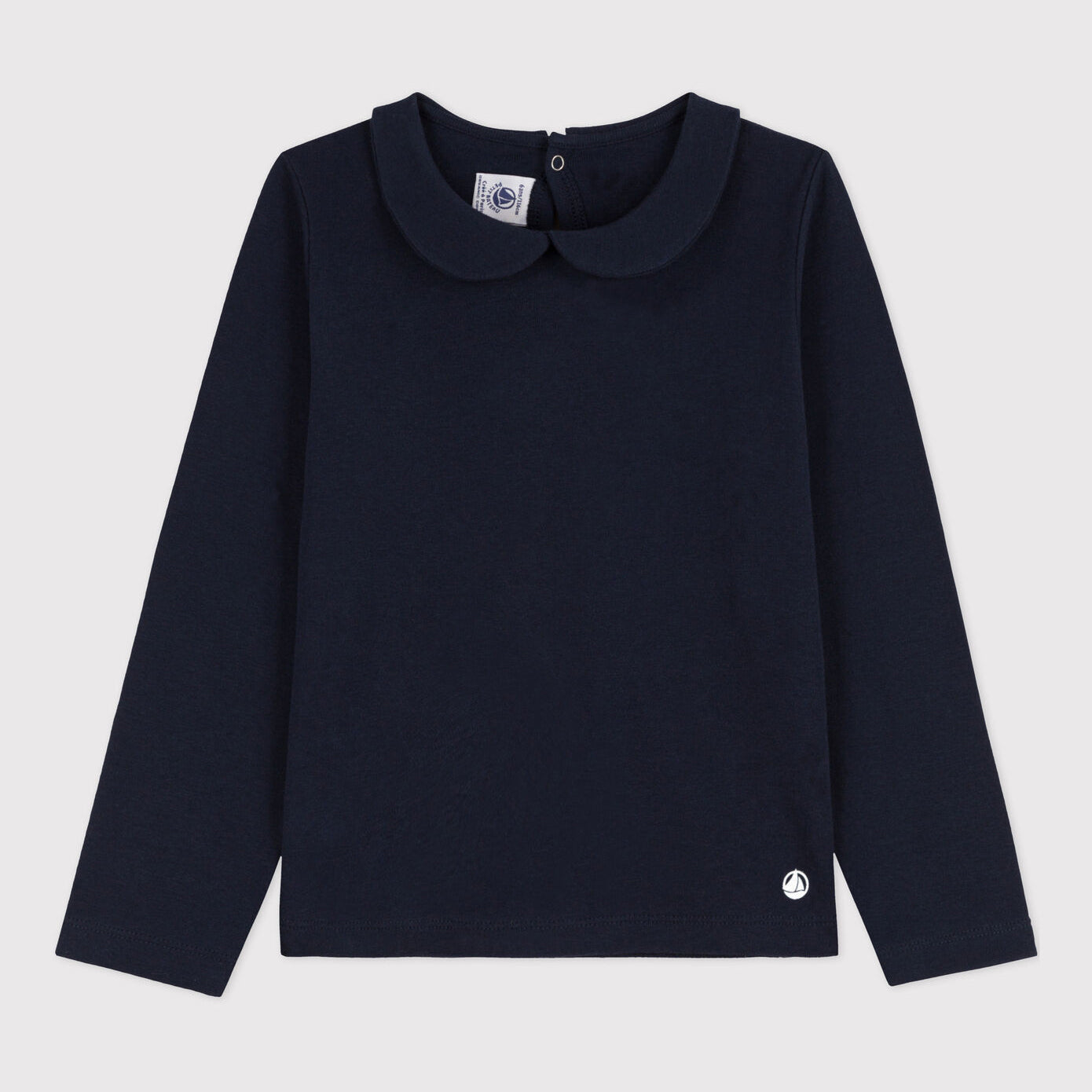 Girls Navy Cotton T-Shirt