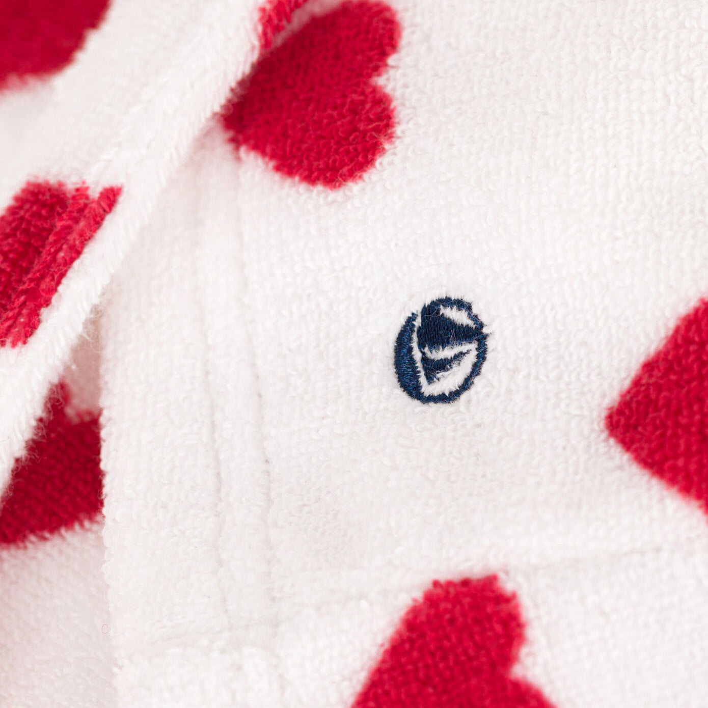 Girls White Heart Bathrobe