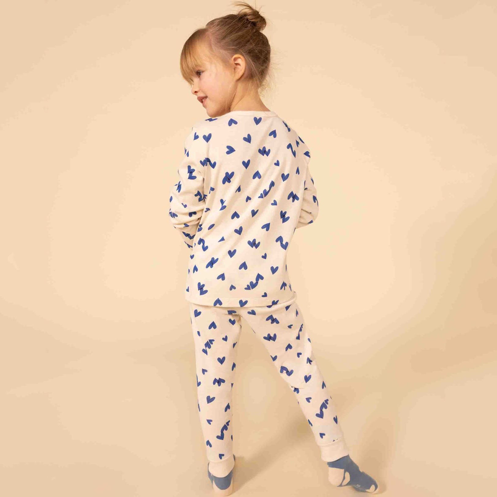 Girls White Printed Cotton Nightwear Set