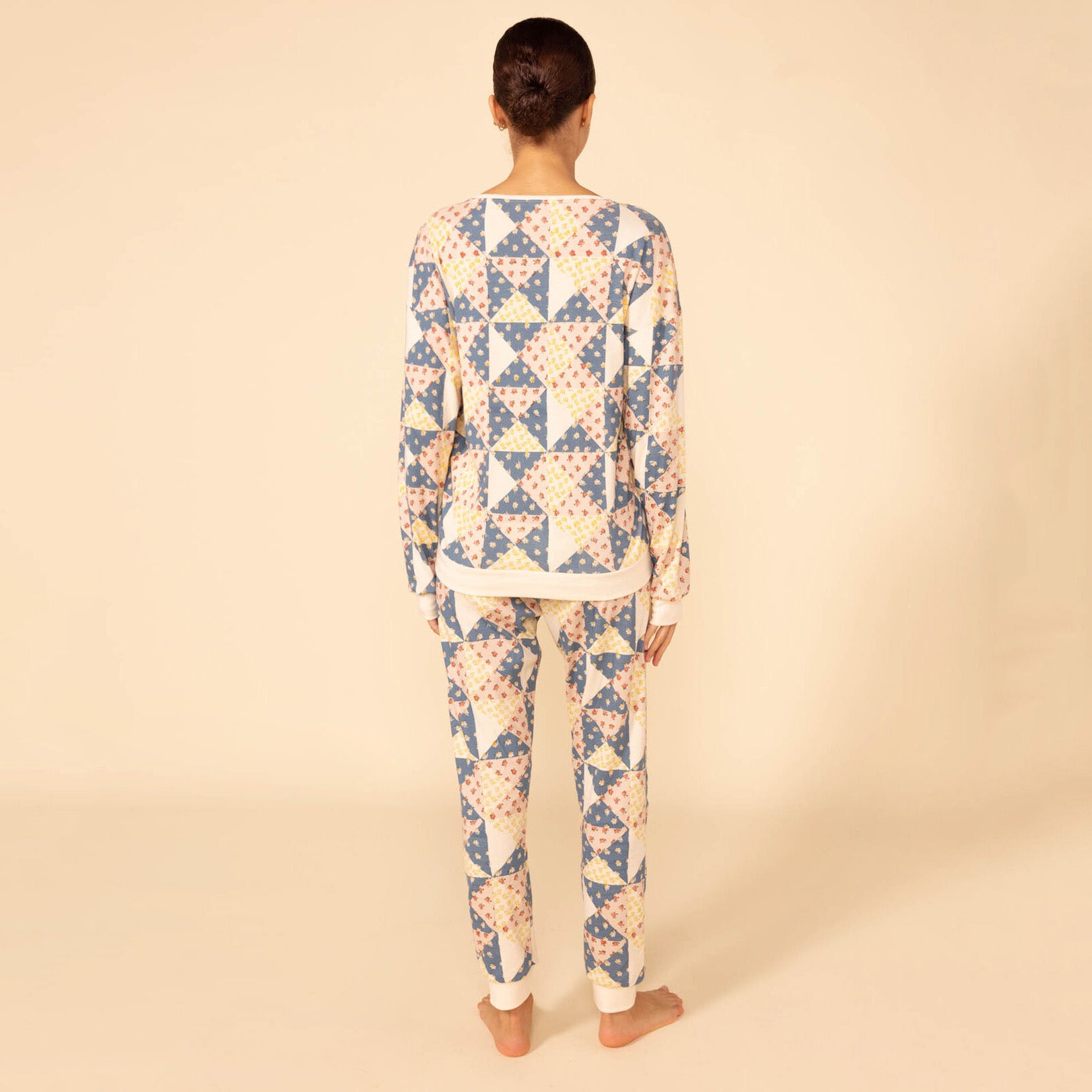 Girls Blue Floral Cotton Nightwear Set