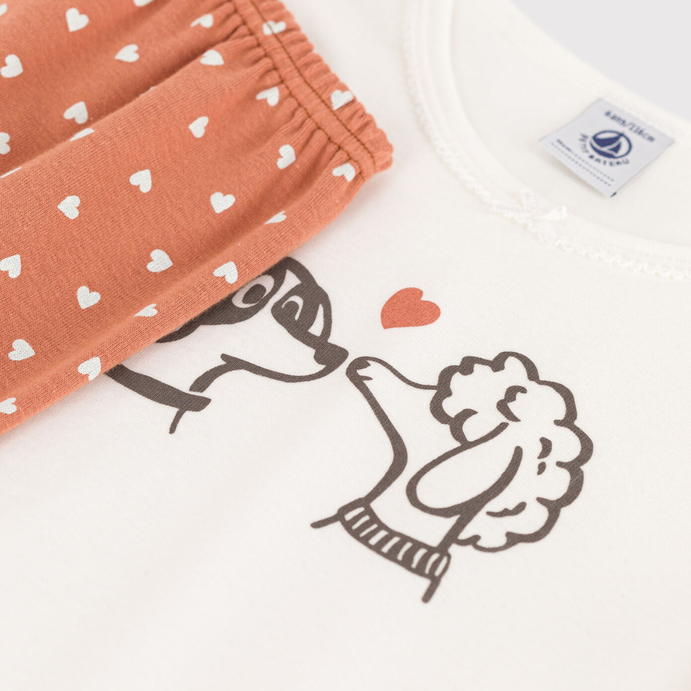 Girls White Printed Cotton Nightwear Set