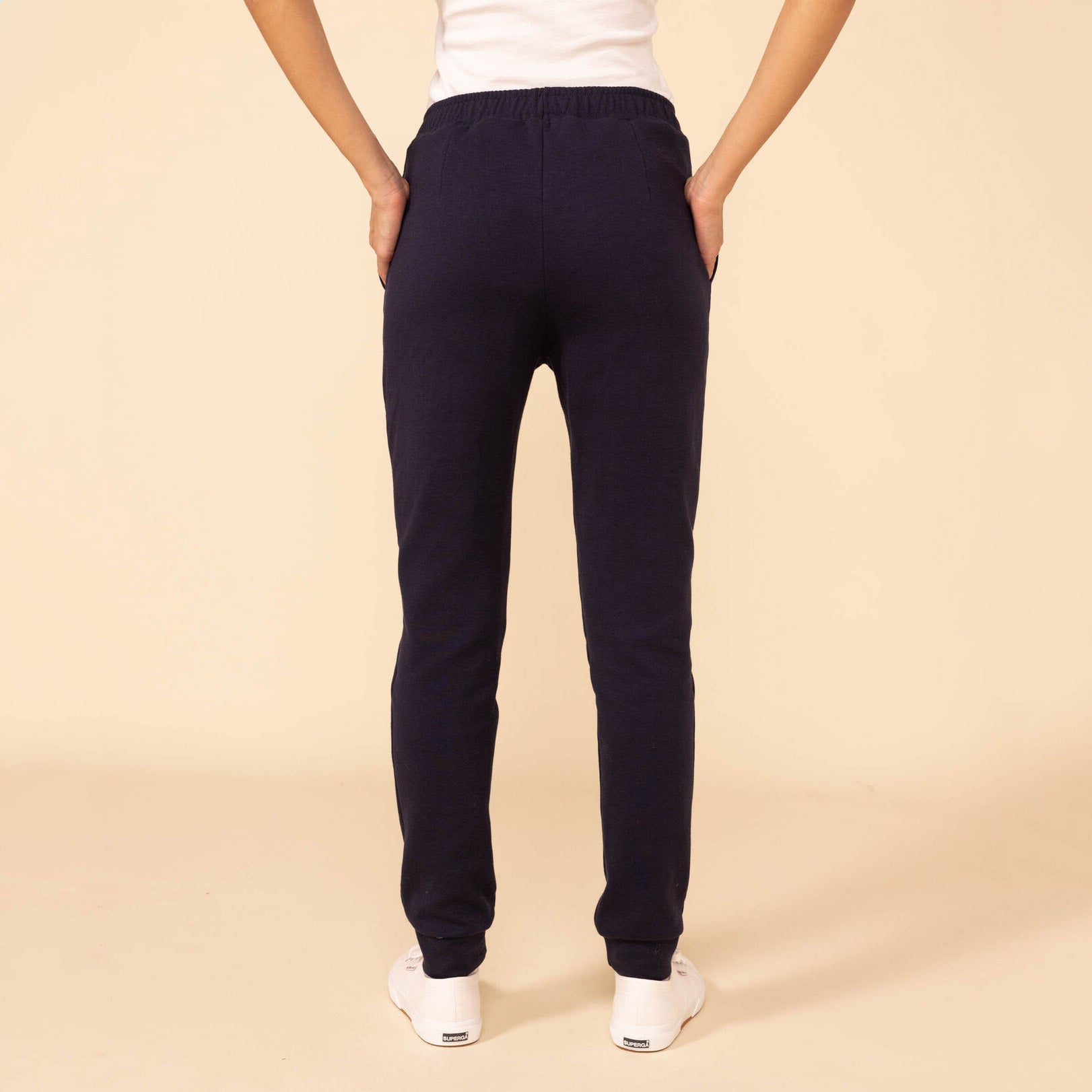 Girls Navy Cotton Trousers