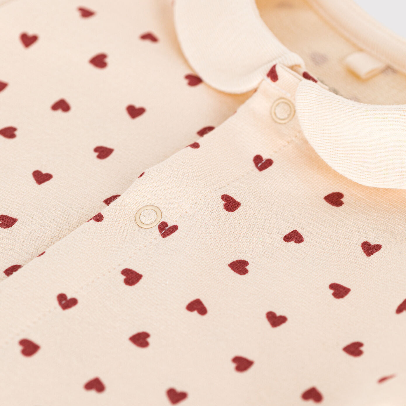 Baby Girls Ivory Heart Cotton Babysuit