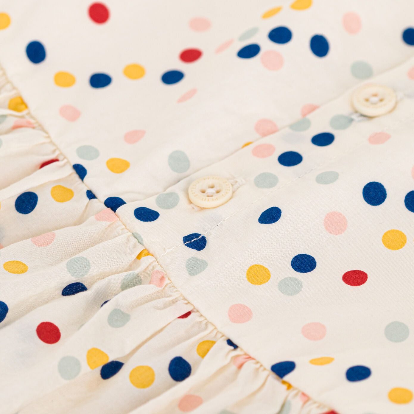 Baby Girls Multicolor Dots Cotton Dress