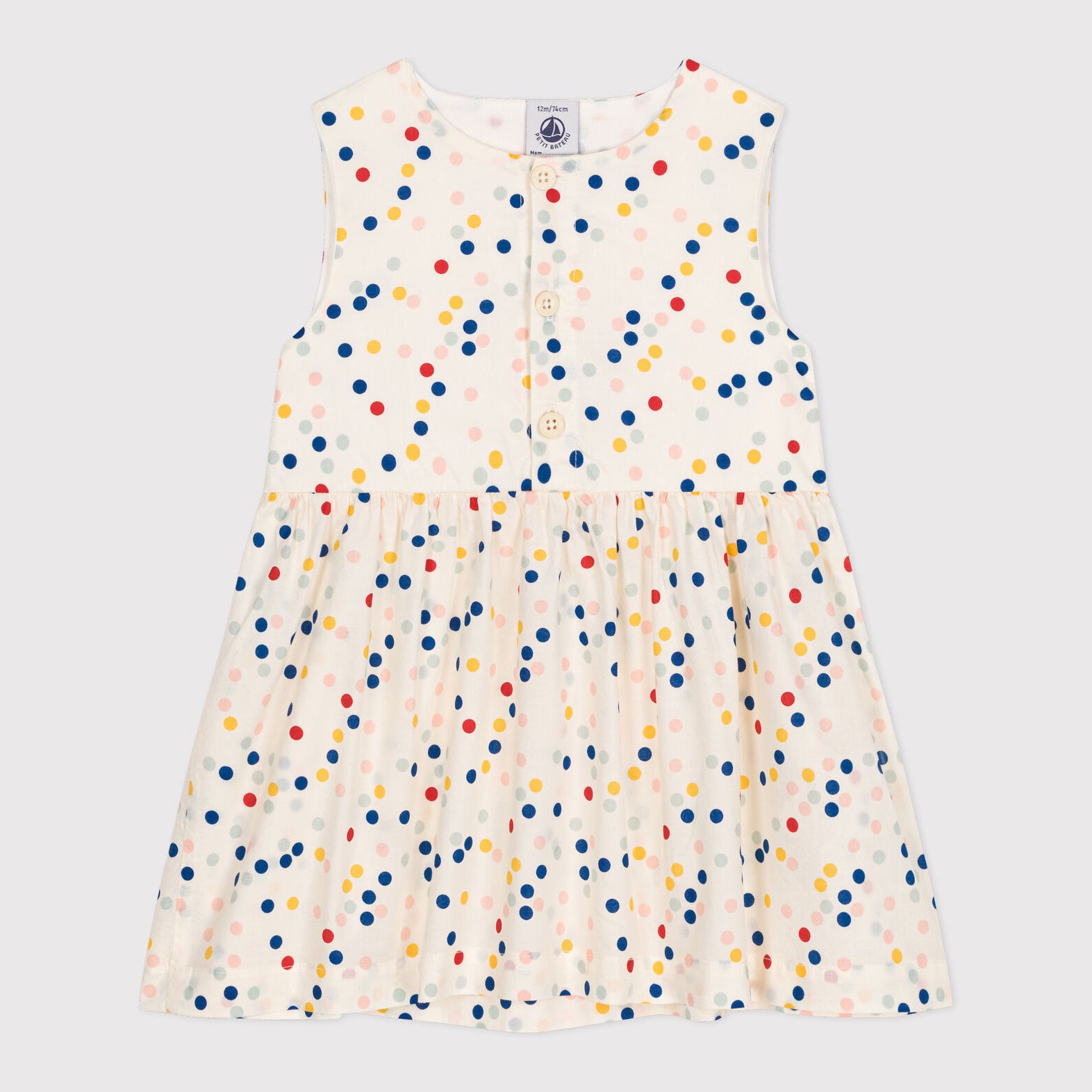 Baby Girls Multicolor Dots Cotton Dress