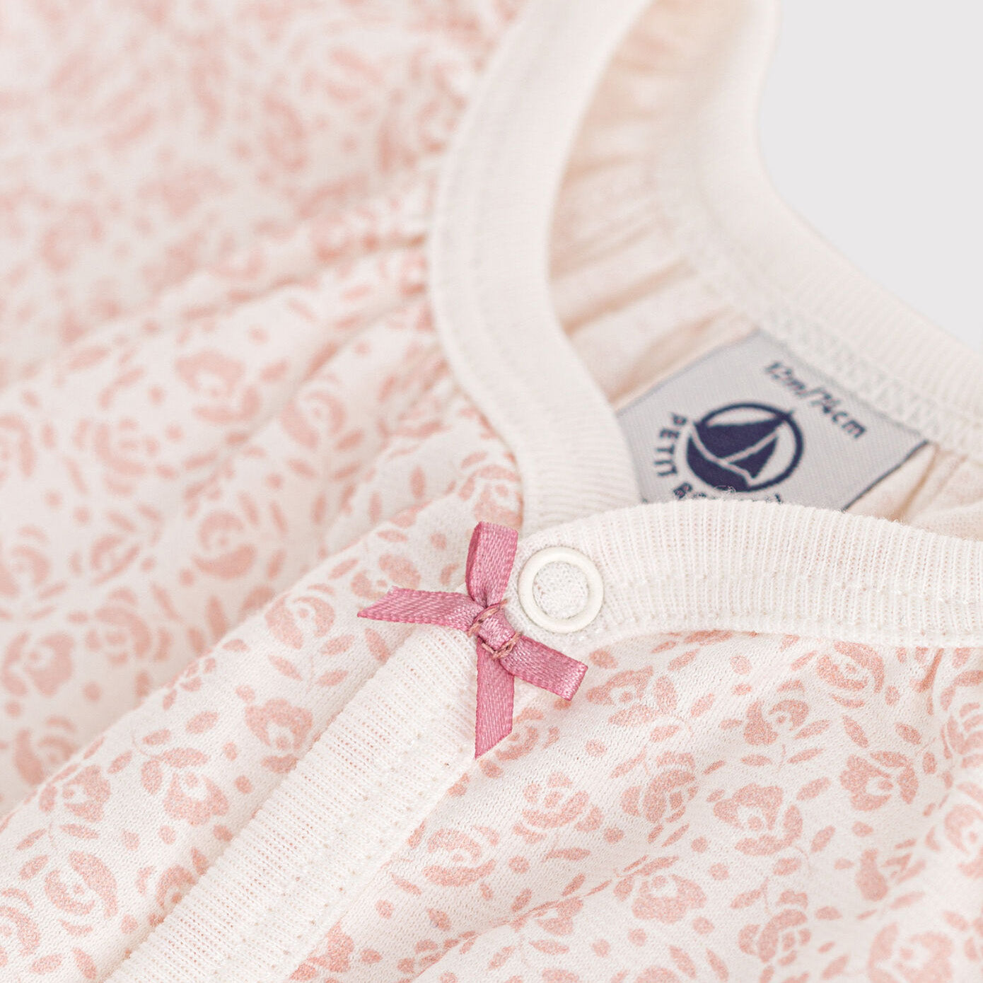Baby Girls Pink Floral Cotton Babysuit