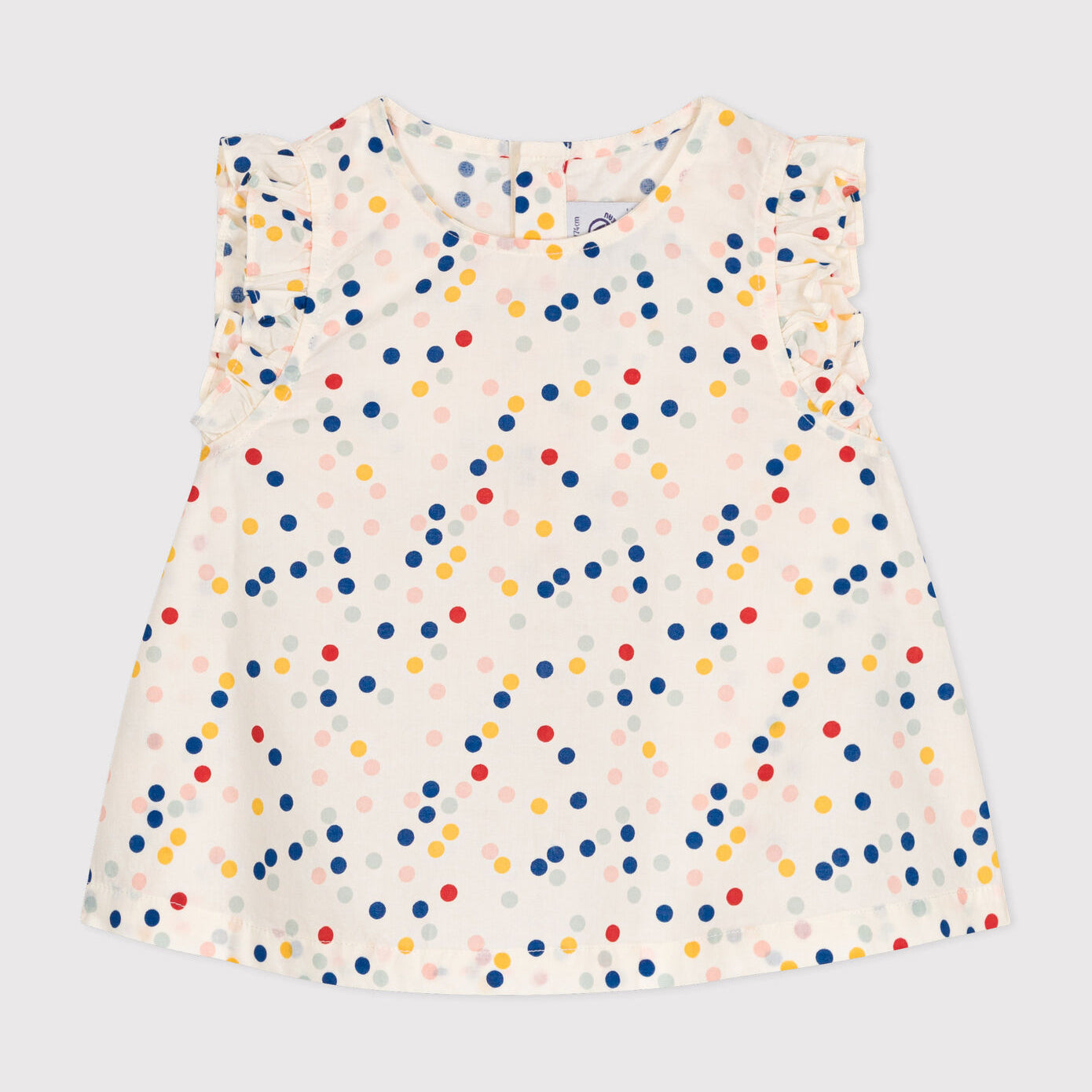 Baby Girls Ivory Dots Cotton Top