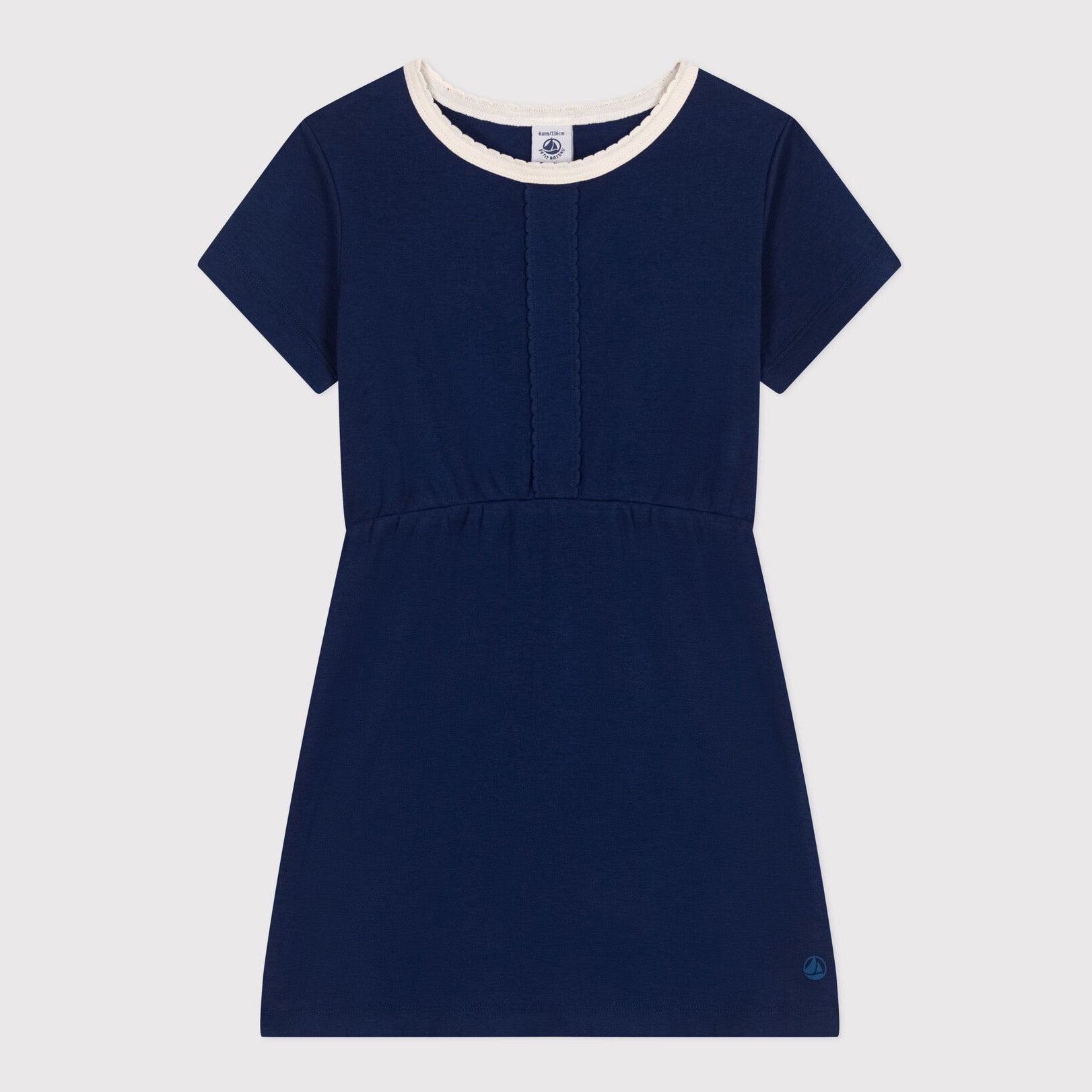 Girls Navy Cotton Dress